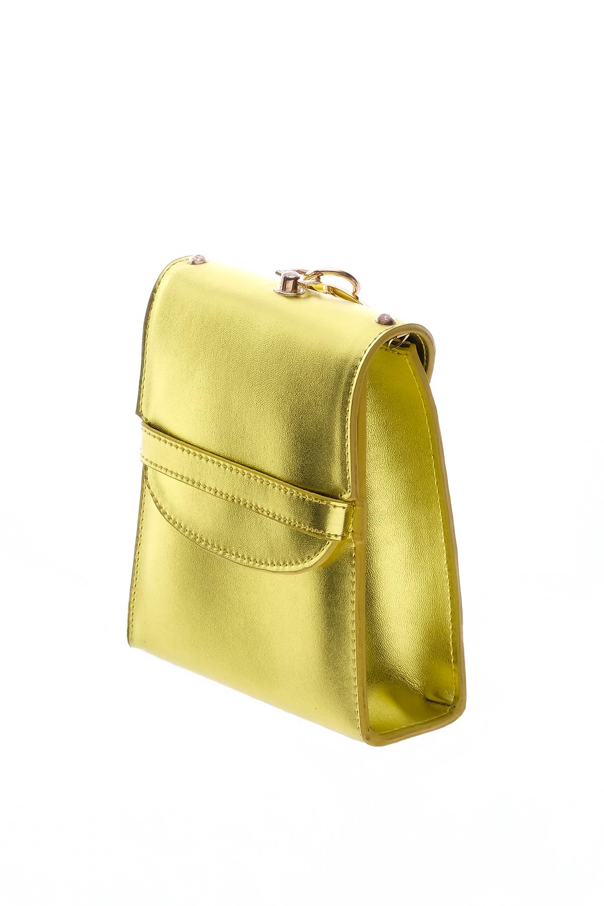 Parlak Deri Şık Tasarım Kadın Abiye Çanta