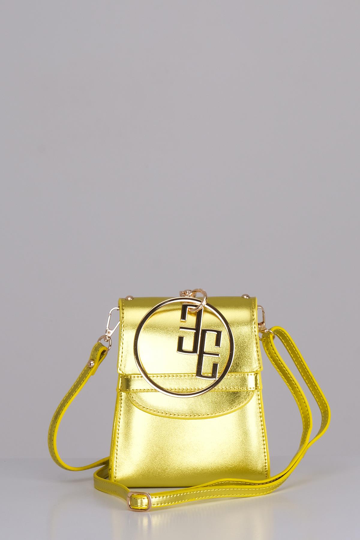 Parlak Deri Şık Tasarım Kadın Abiye Çanta