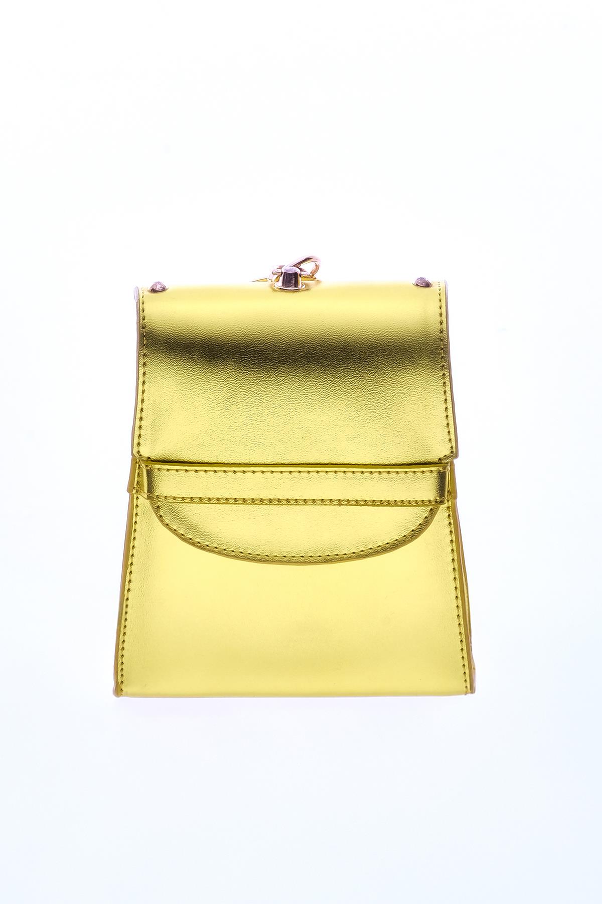 Parlak Deri Şık Tasarım Kadın Abiye Çanta