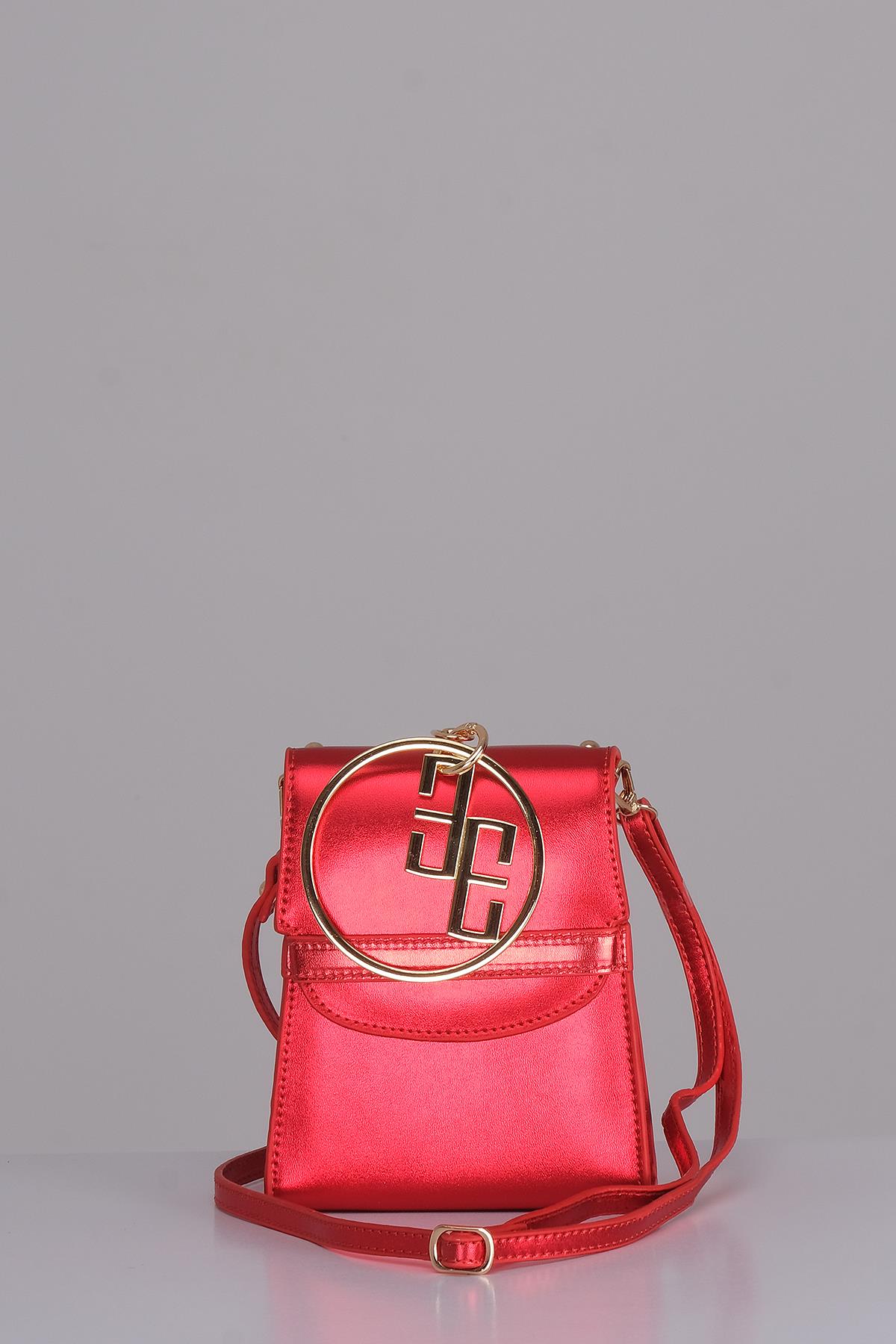 Parlak Deri Şık Tasarım Kadın Abiye Çanta