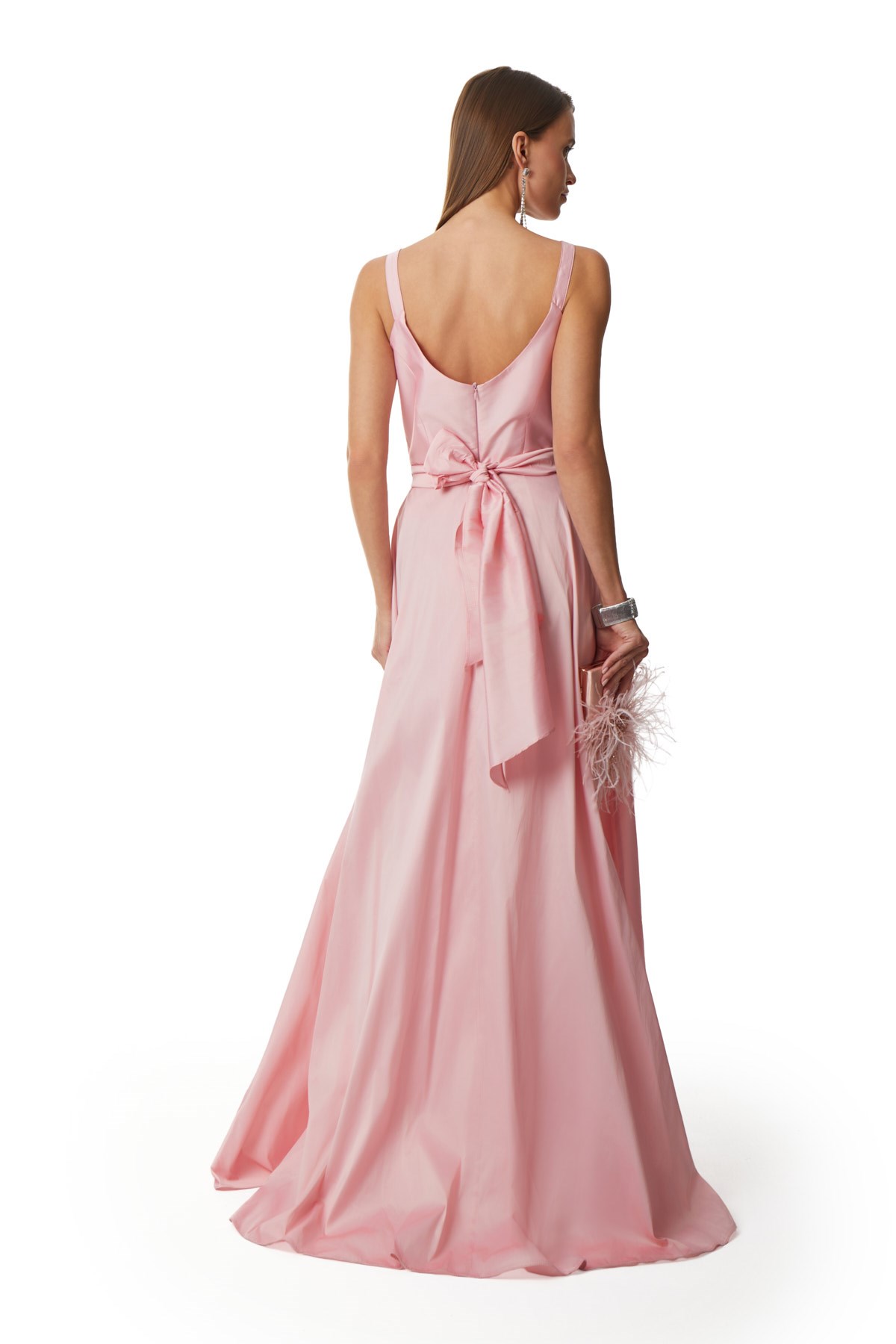 Parlak Dokulu Kloş Maxi Elbise