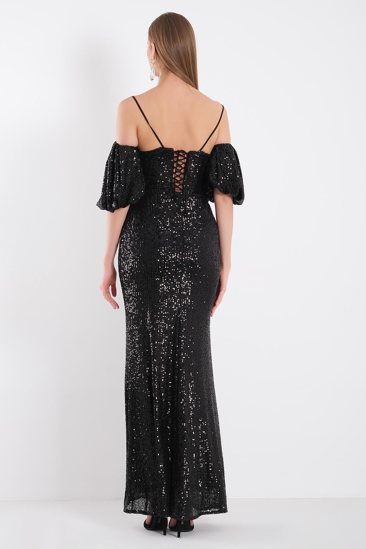 Payet Askılı Maksi Elbise