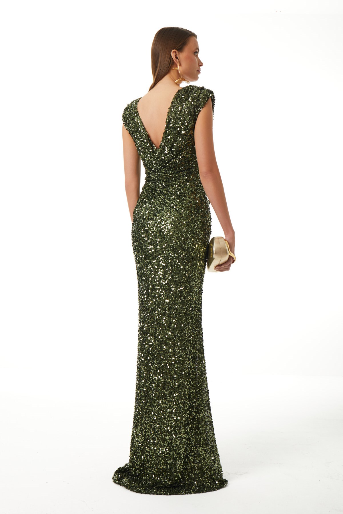 Payet Büzgü Maxi Boy Elbise