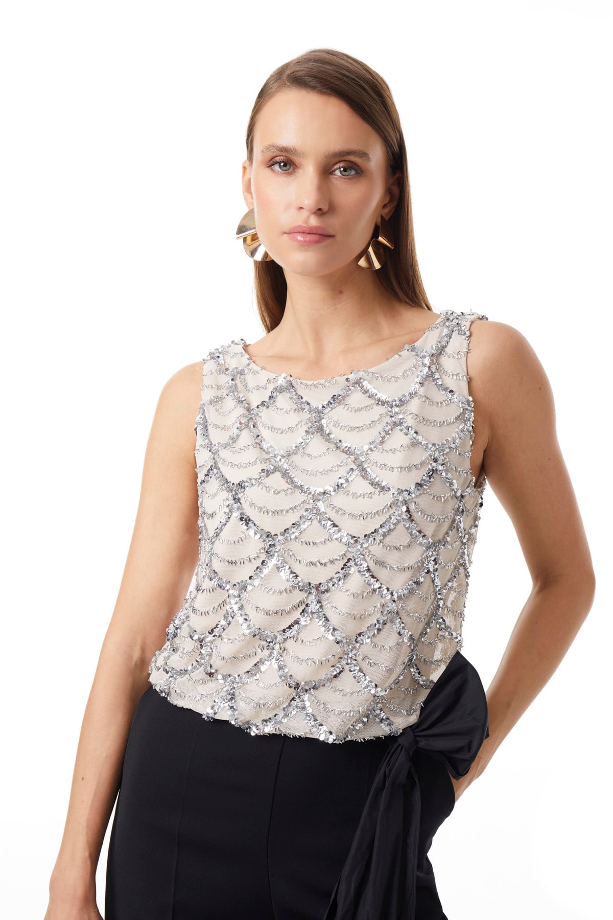 Payet Garnili Beli Kuşaklı Yanları Cepli Tulum