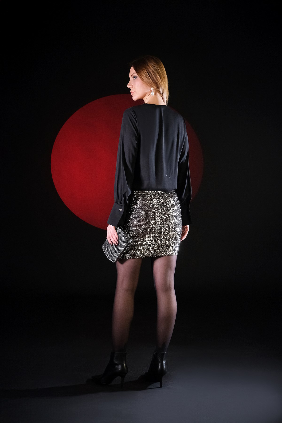 Payet Garnili Şık Abiye Elbıse