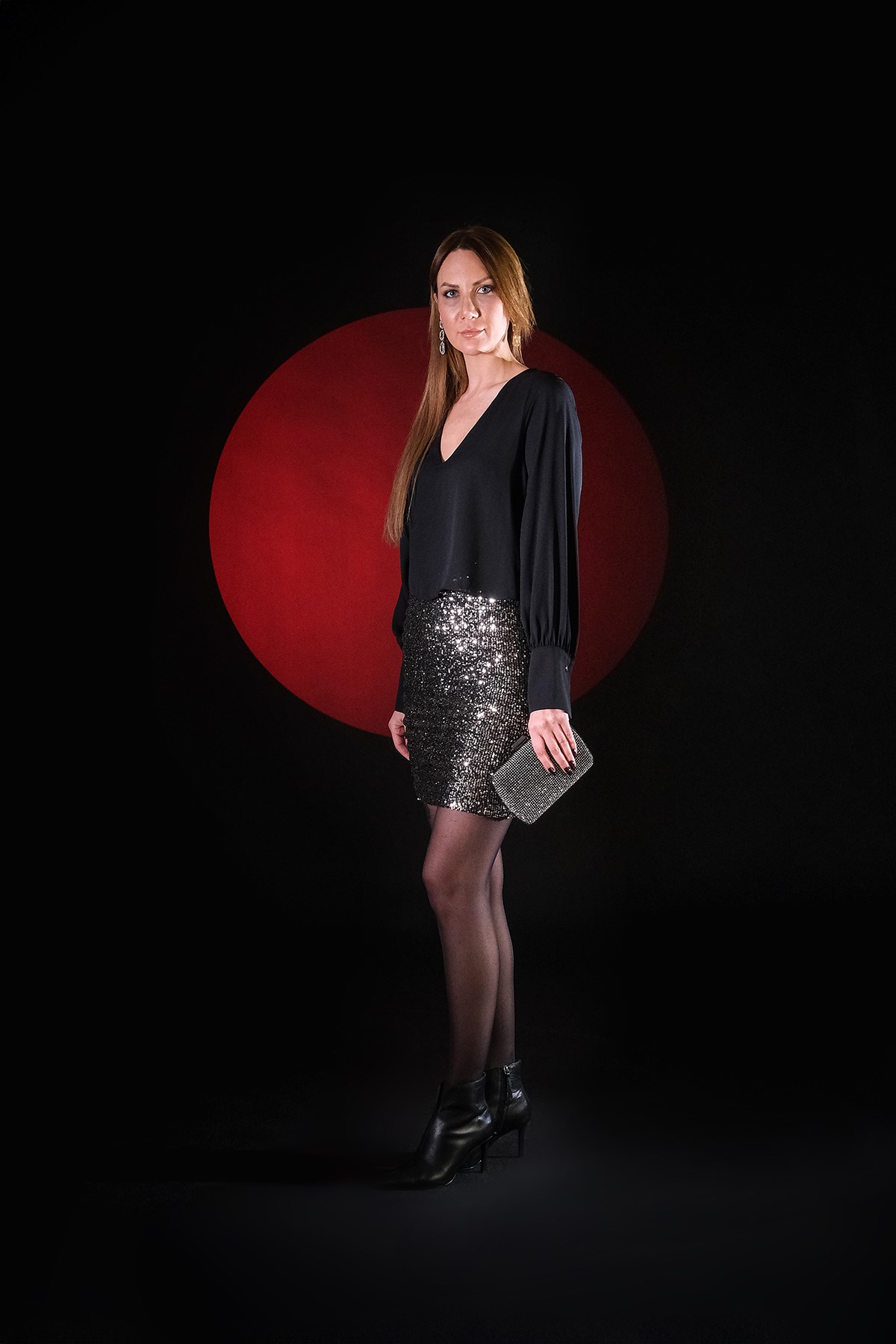 Payet Garnili Şık Abiye Elbıse