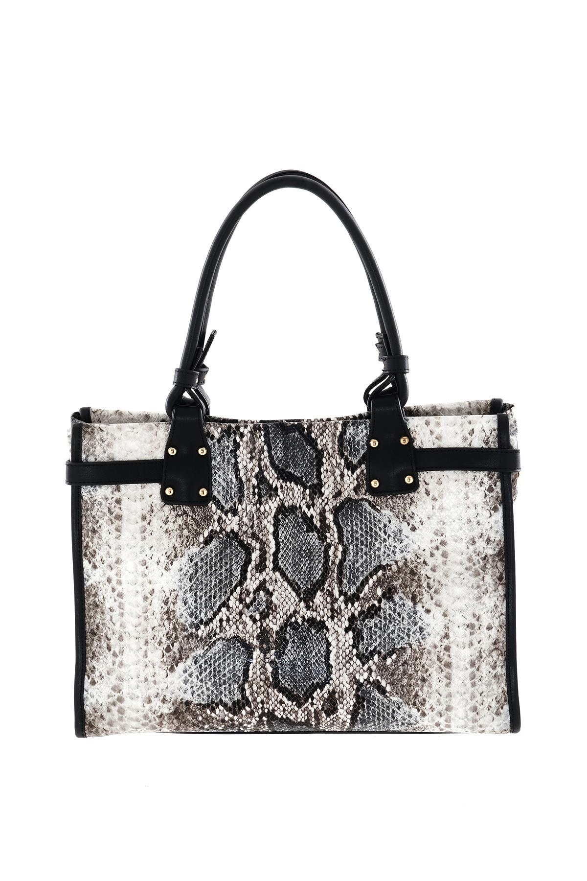 Yılan Desenli Büyük El Omuz Çanta