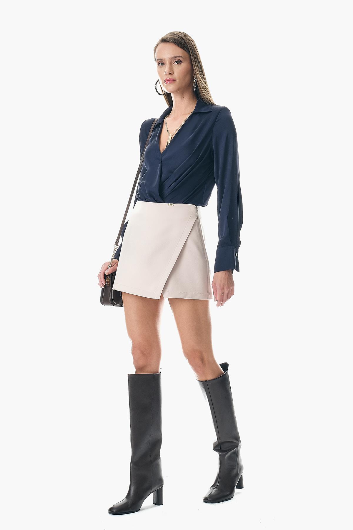 Saten Gold Kolyeli Şık Body