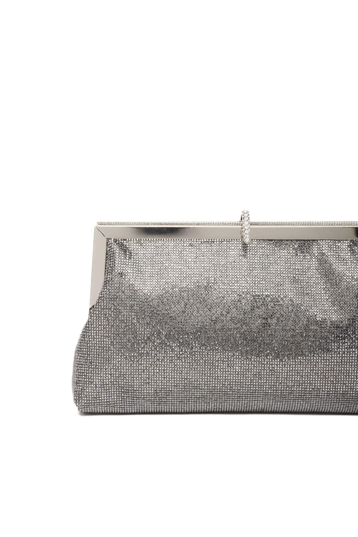 Saten Üstü Taş Detaylı, Metal Aksesuarlı, Gece Çantası