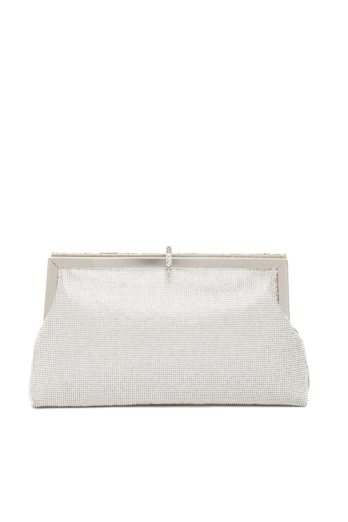 Saten Üstü Taş Detaylı, Metal Aksesuarlı, Gece Çantası