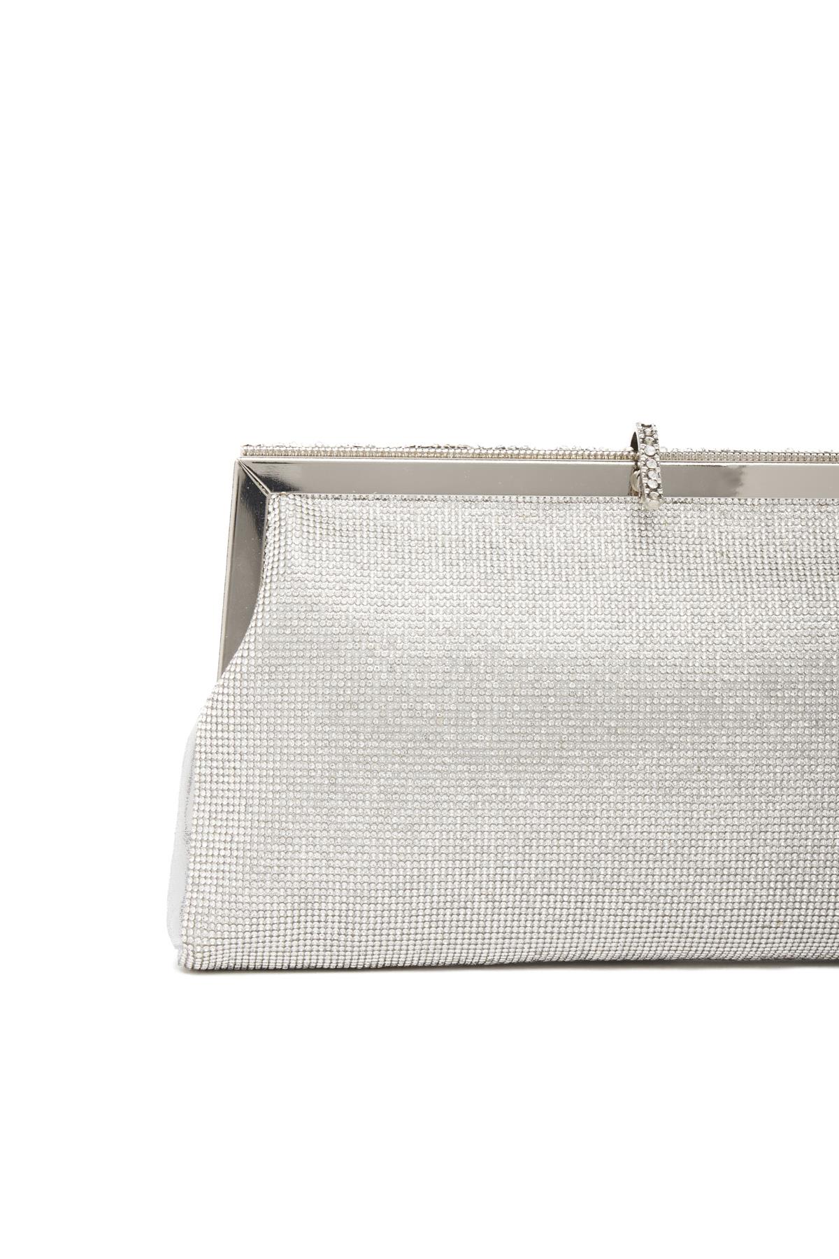 Saten Üstü Taş Detaylı, Metal Aksesuarlı, Gece Çantası