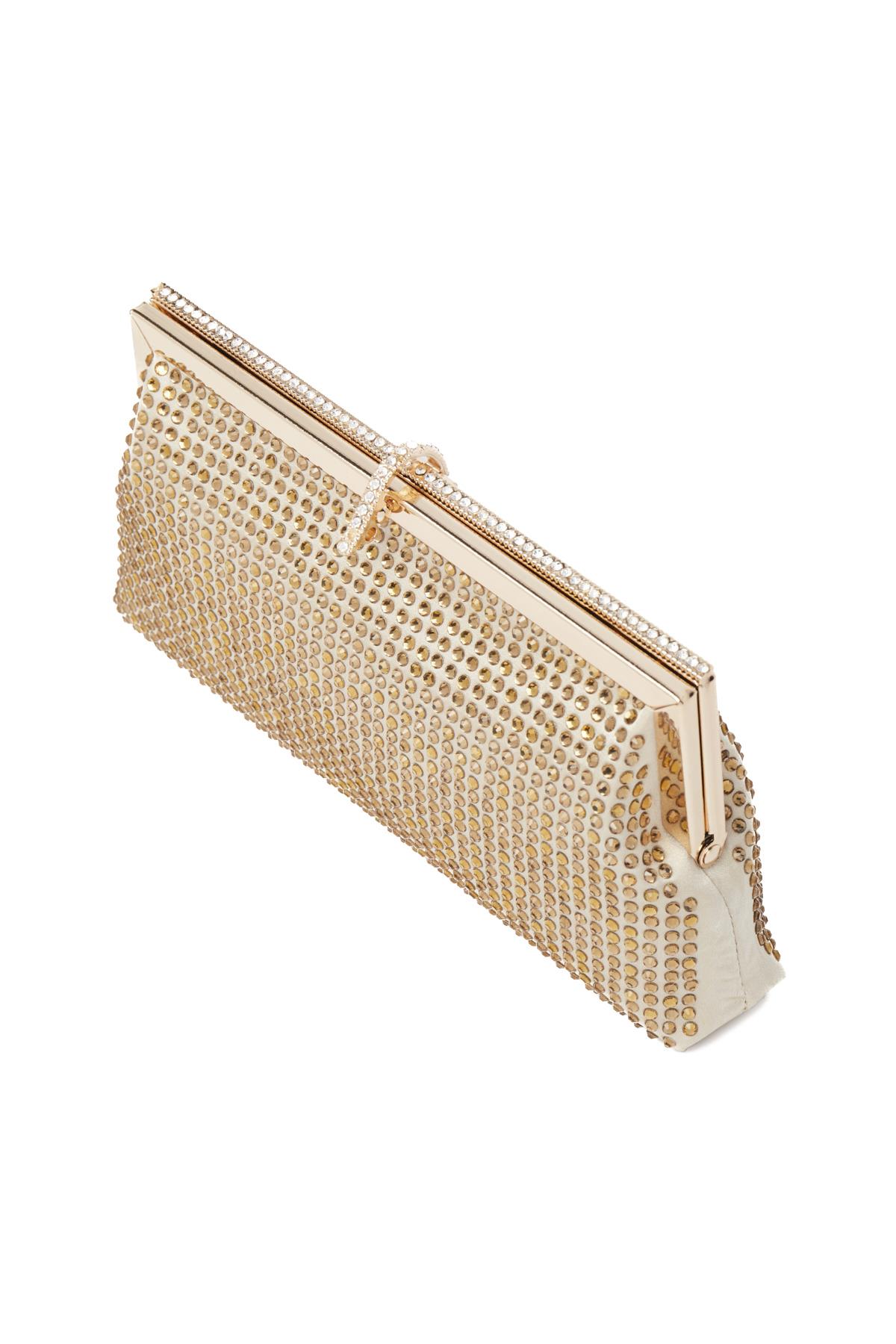 Saten Üstü Taş Detaylı, Metal Aksesuarlı, Gece Çantası