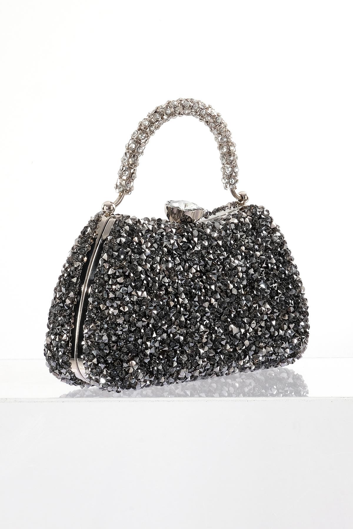 Simli Taş Detaylı Gece Çantası