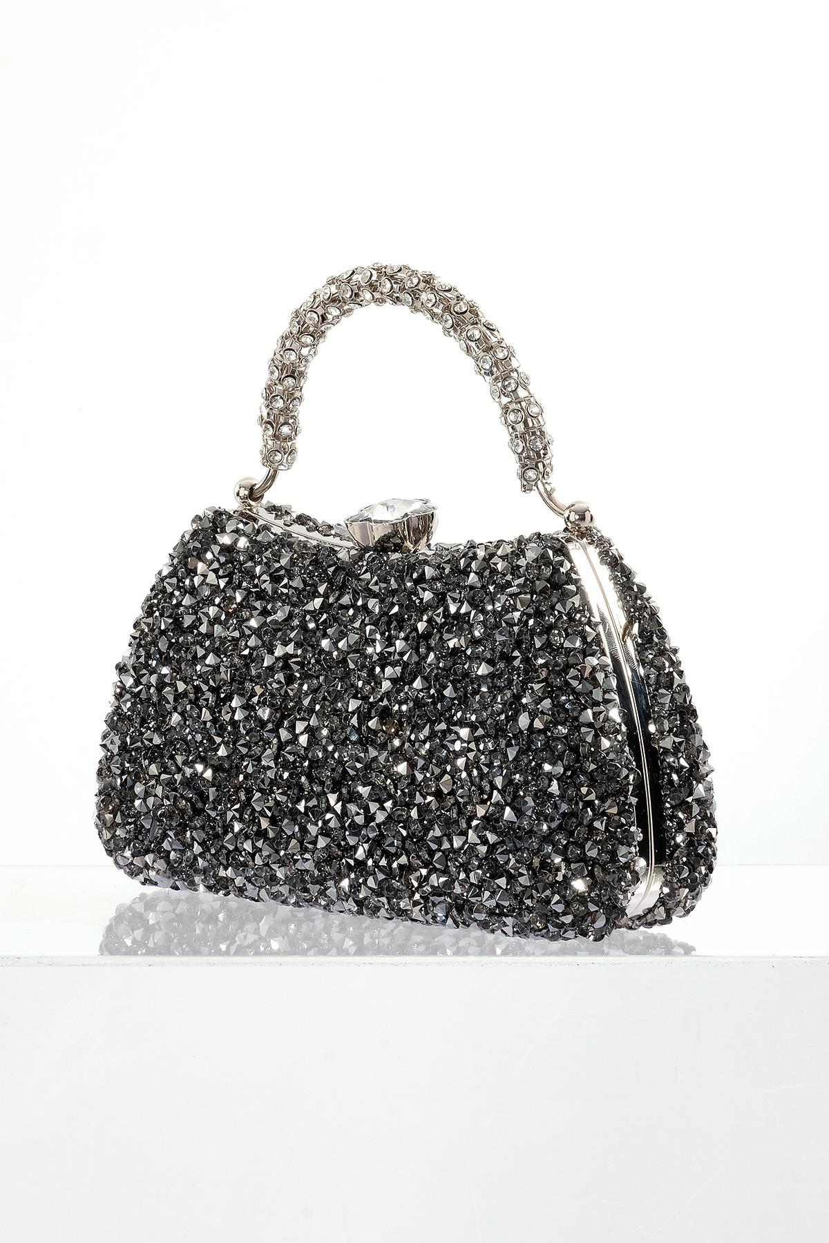 Simli Taş Detaylı Gece Çantası