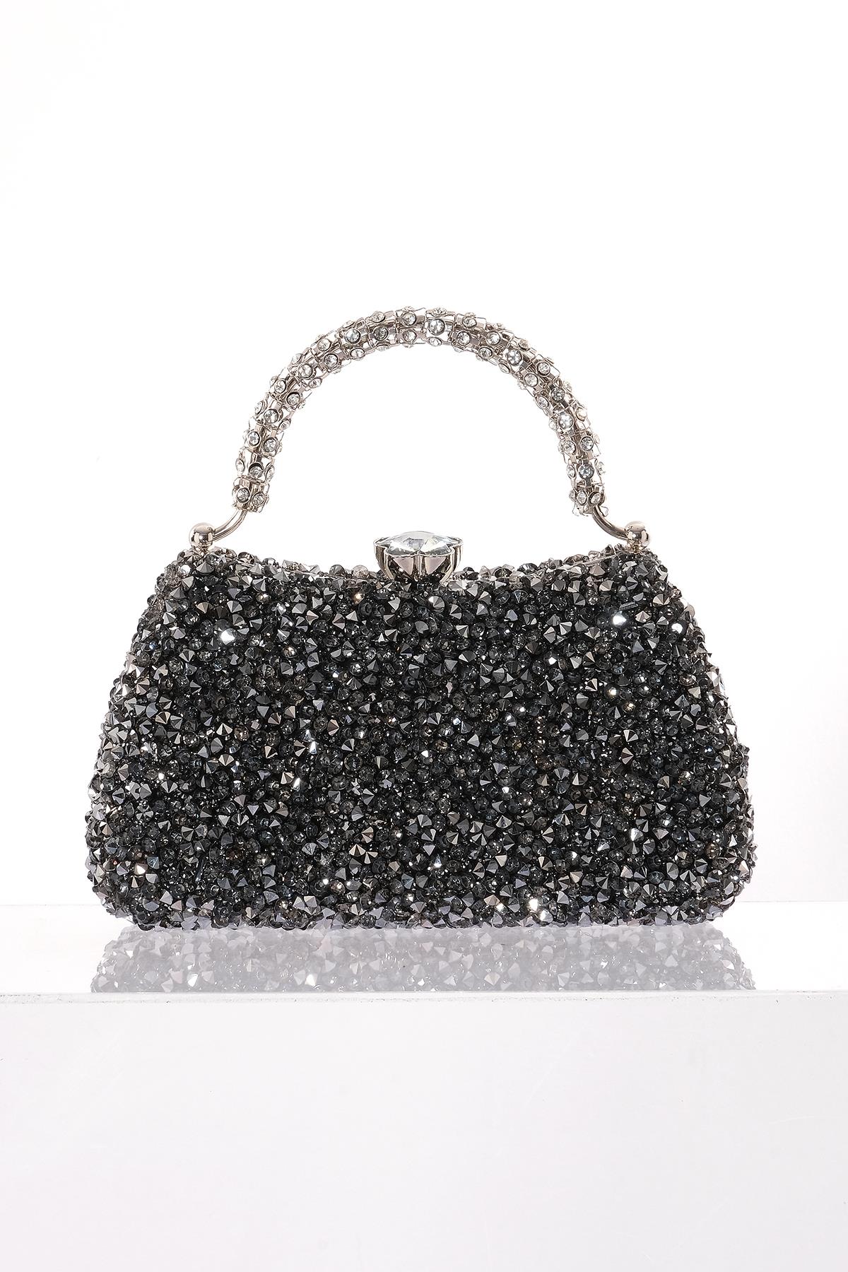 Simli Taş Detaylı Gece Çantası