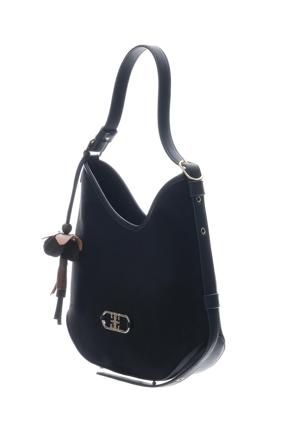 Süet Çapraz Kullanım Alternatifli Geniş Hacimli Omuz Çanta