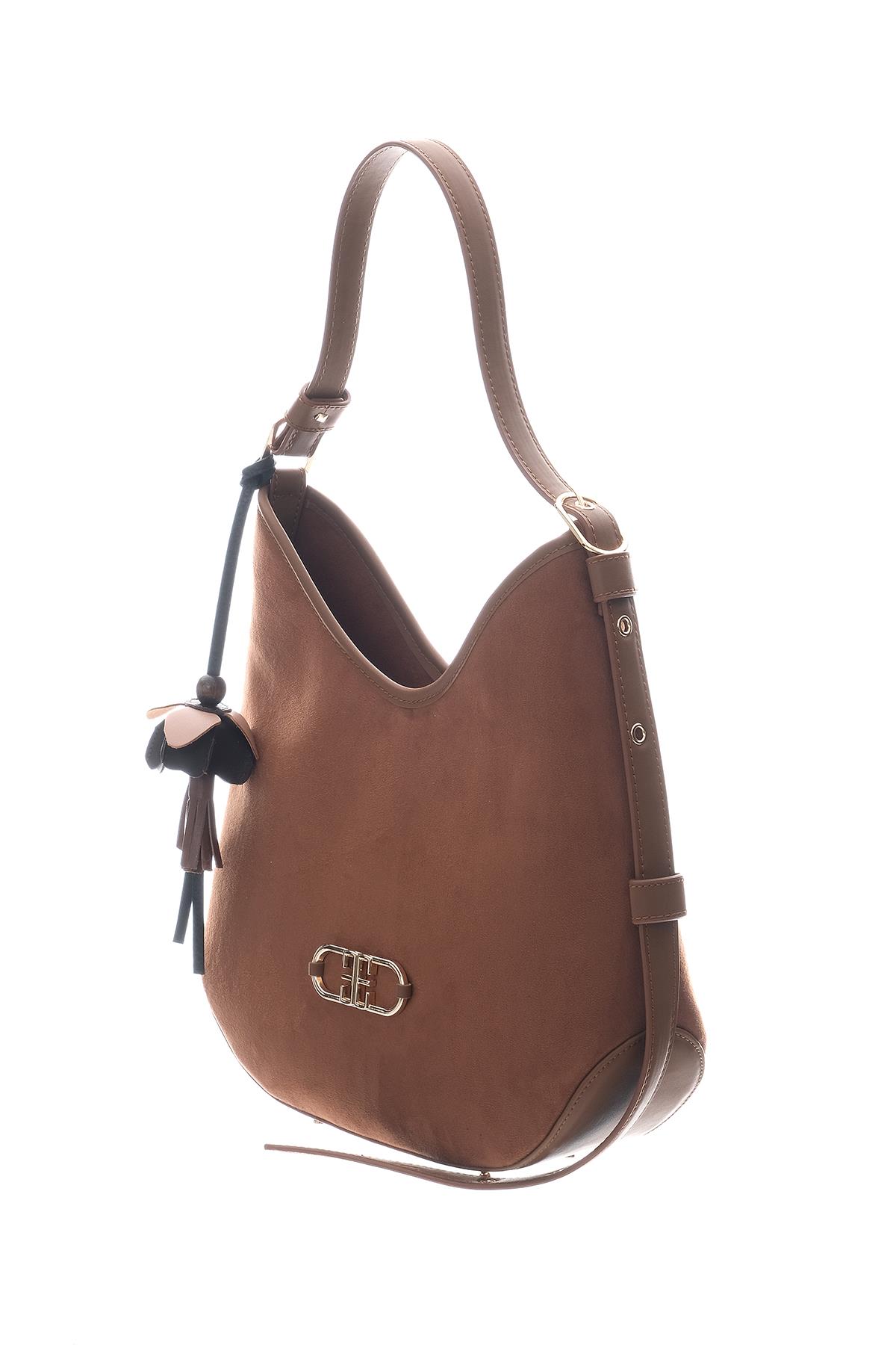 Süet Çapraz Kullanım Alternatifli Geniş Hacimli Omuz Çanta