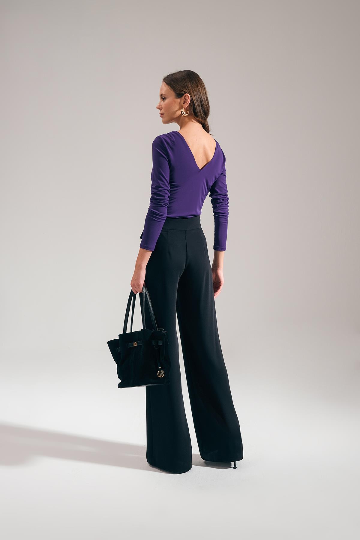 Süs Cep Kapaklı Gold Logo Aksesuarlı Pantolon