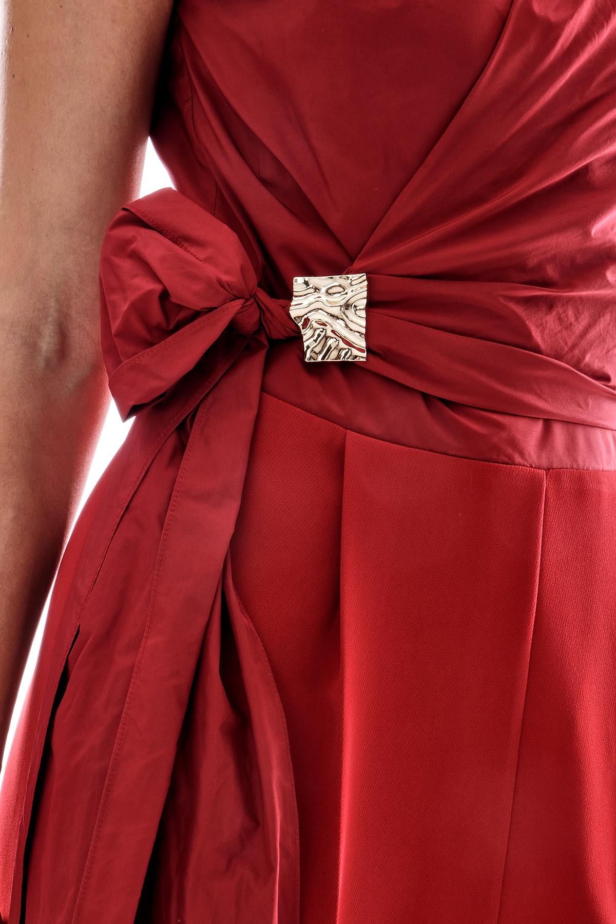 Tafta Garnili Gold Tokalı Bol Paça Tulum