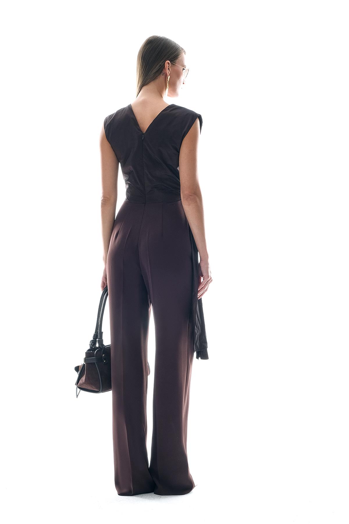 Tafta Garnili Gold Tokalı Bol Paça Tulum