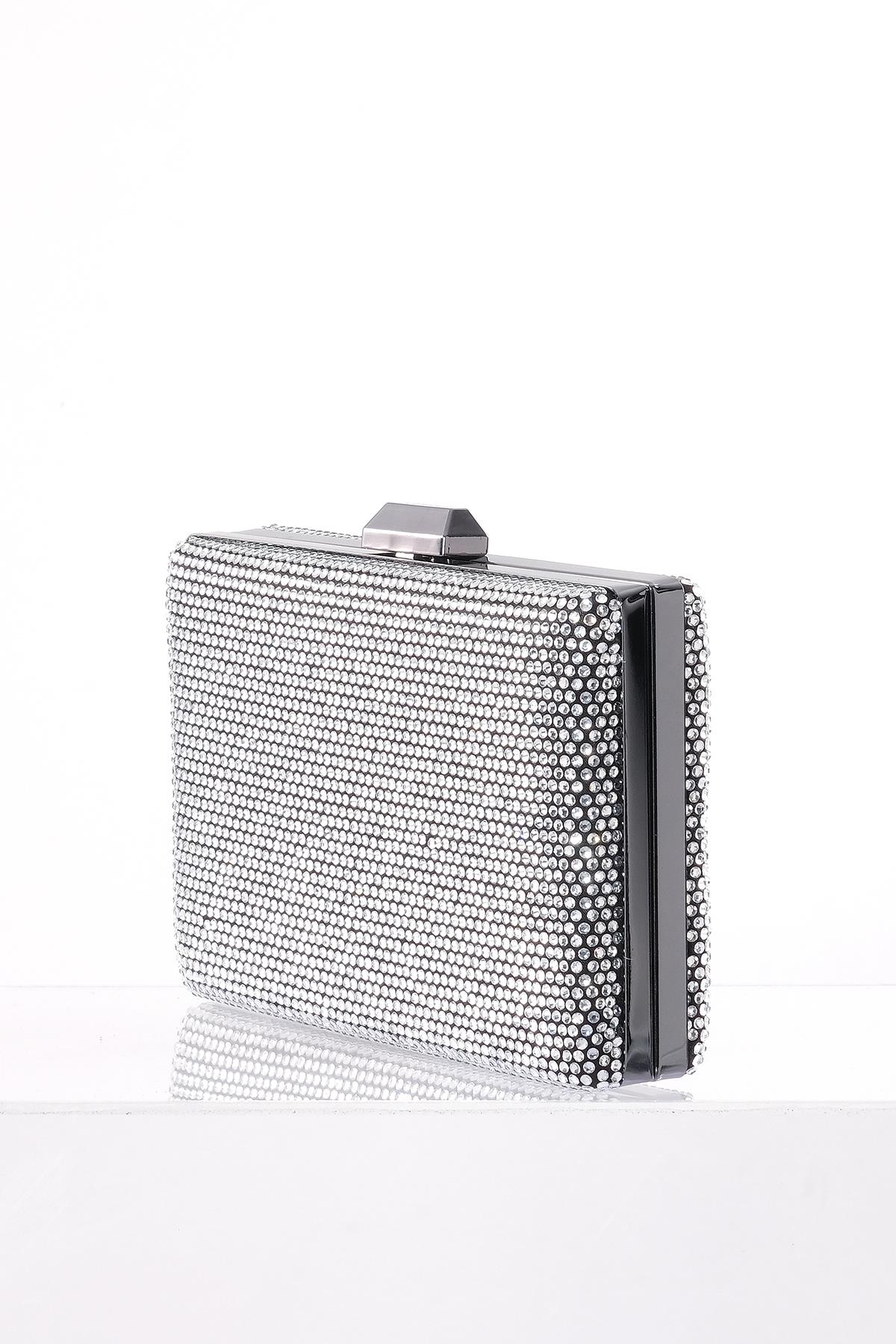 Taş Detaylı Zincir Askılı Gece Çantası