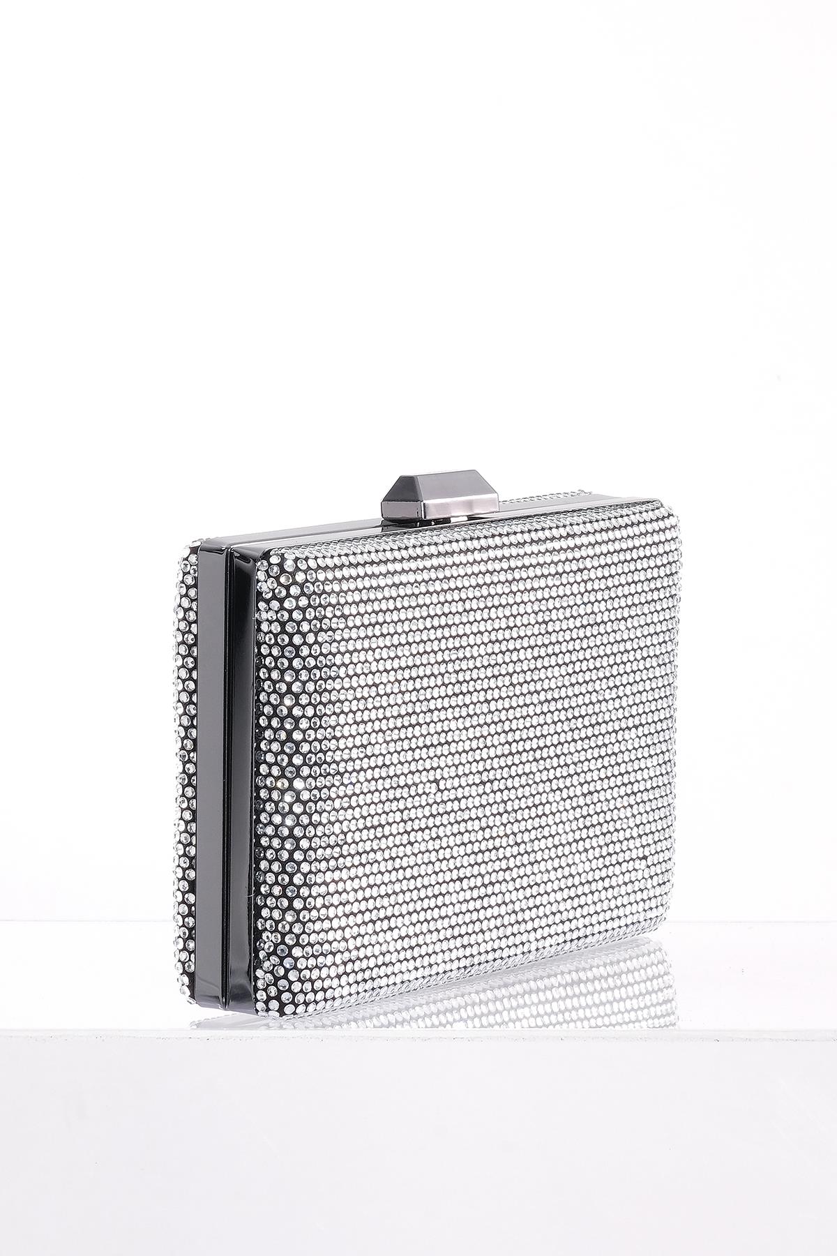 Taş Detaylı Zincir Askılı Gece Çantası