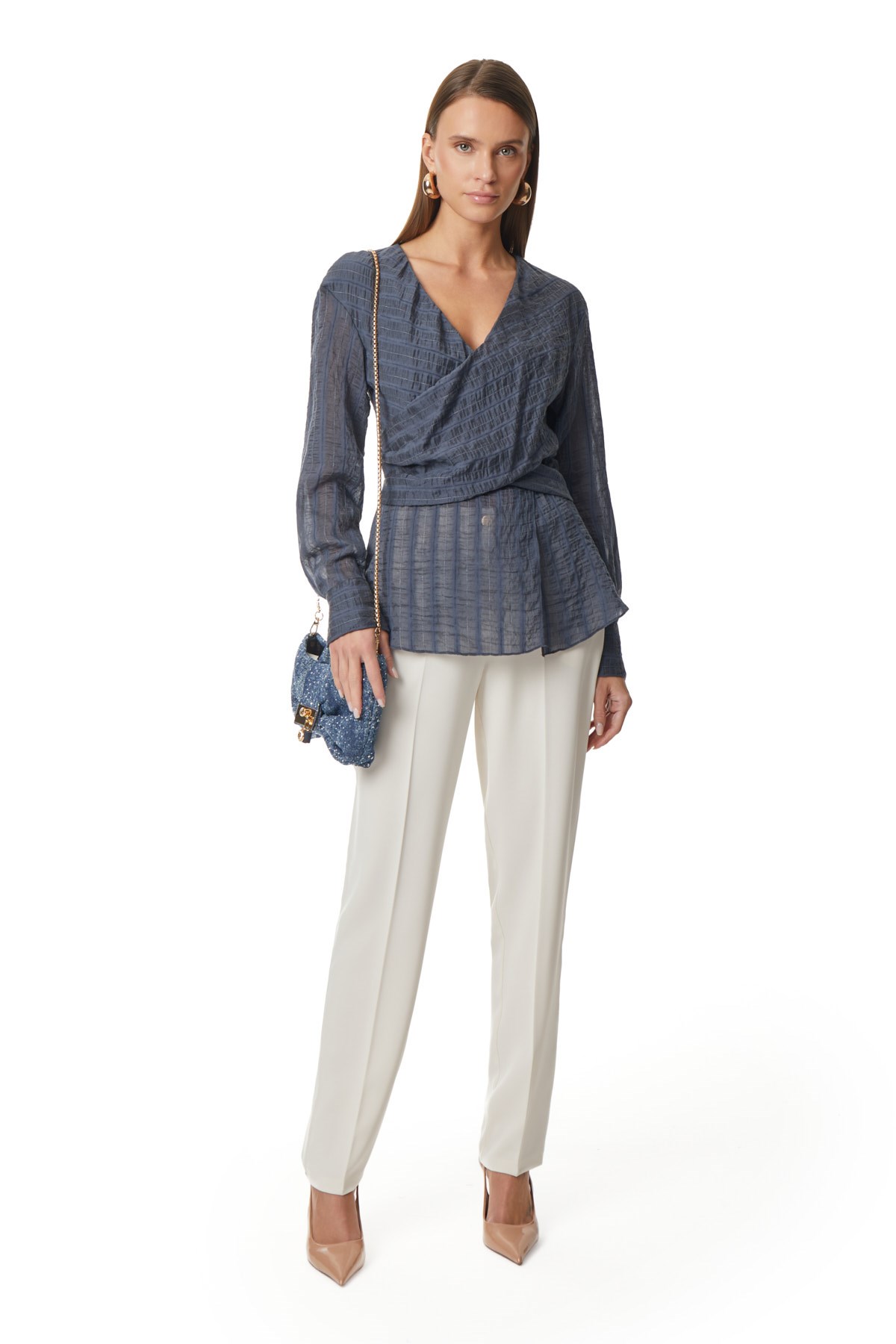 Uzun Kollu V Yaka Bluz