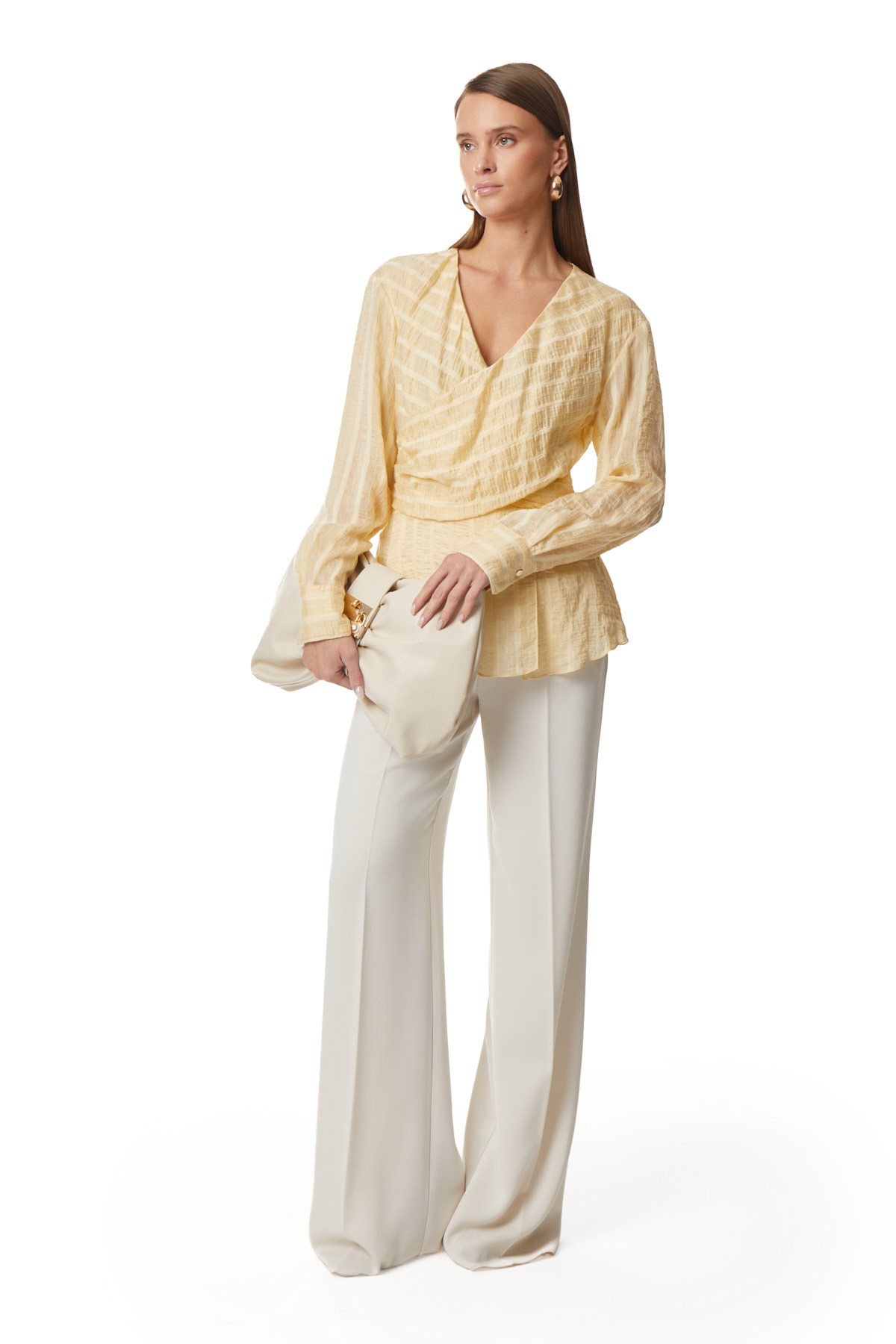 Uzun Kollu V Yaka Bluz