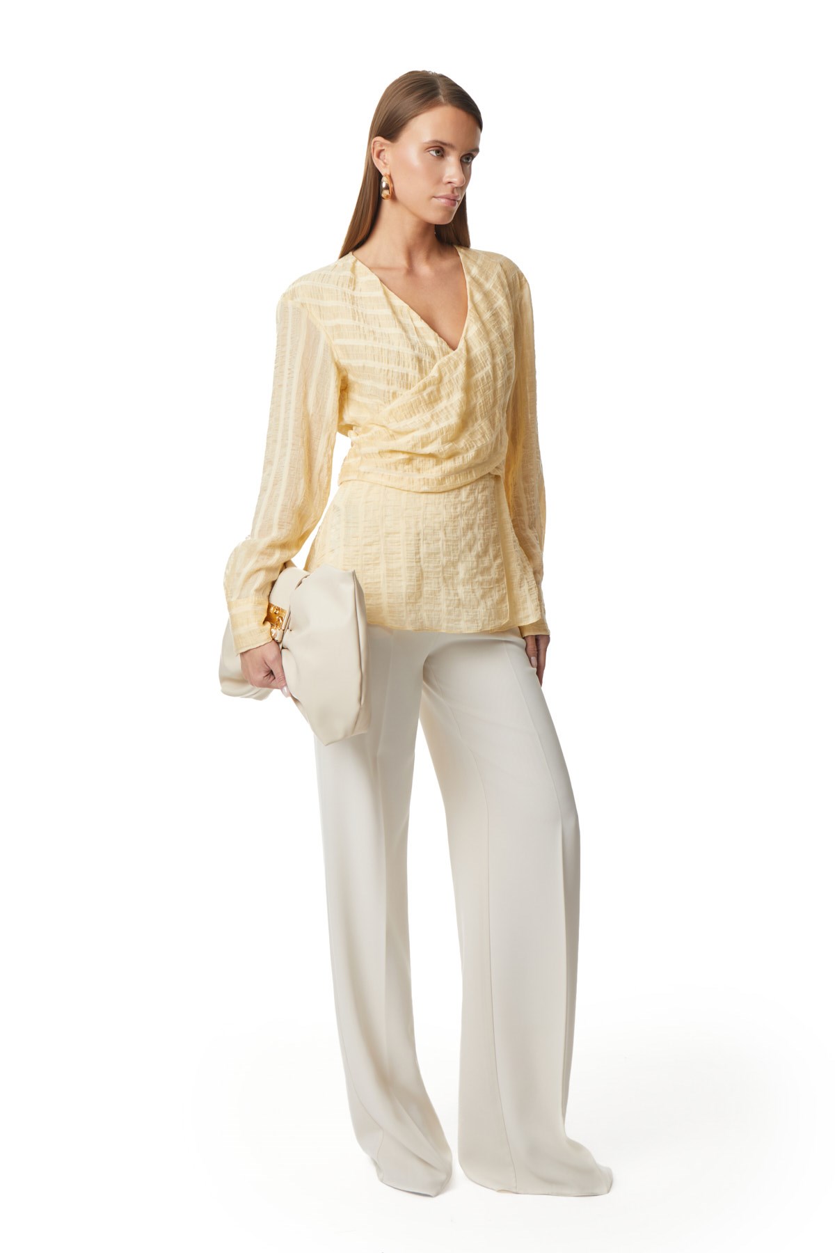 Uzun Kollu V Yaka Bluz