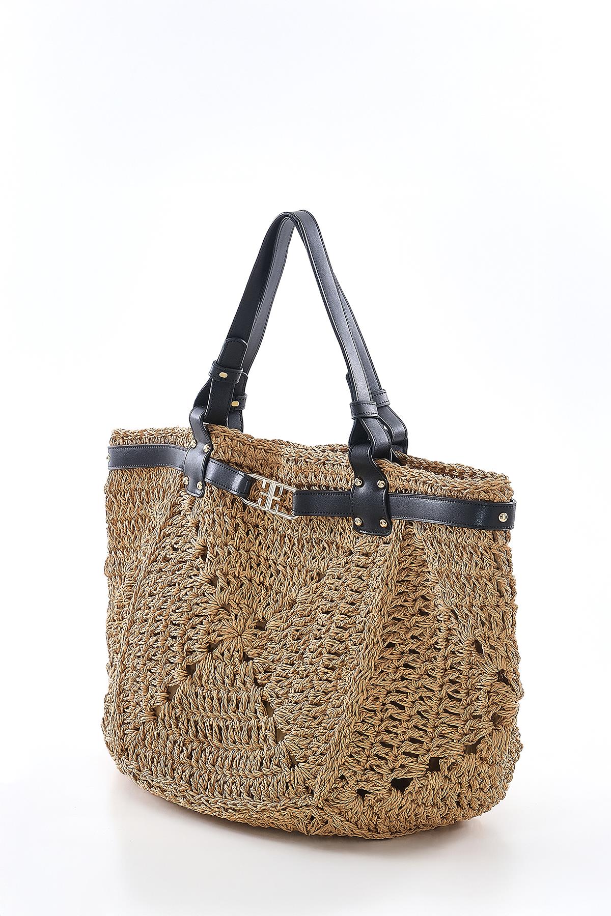 Vegan Deri, El Örgü ,Büyük, Plaj, Günlük Çanta.