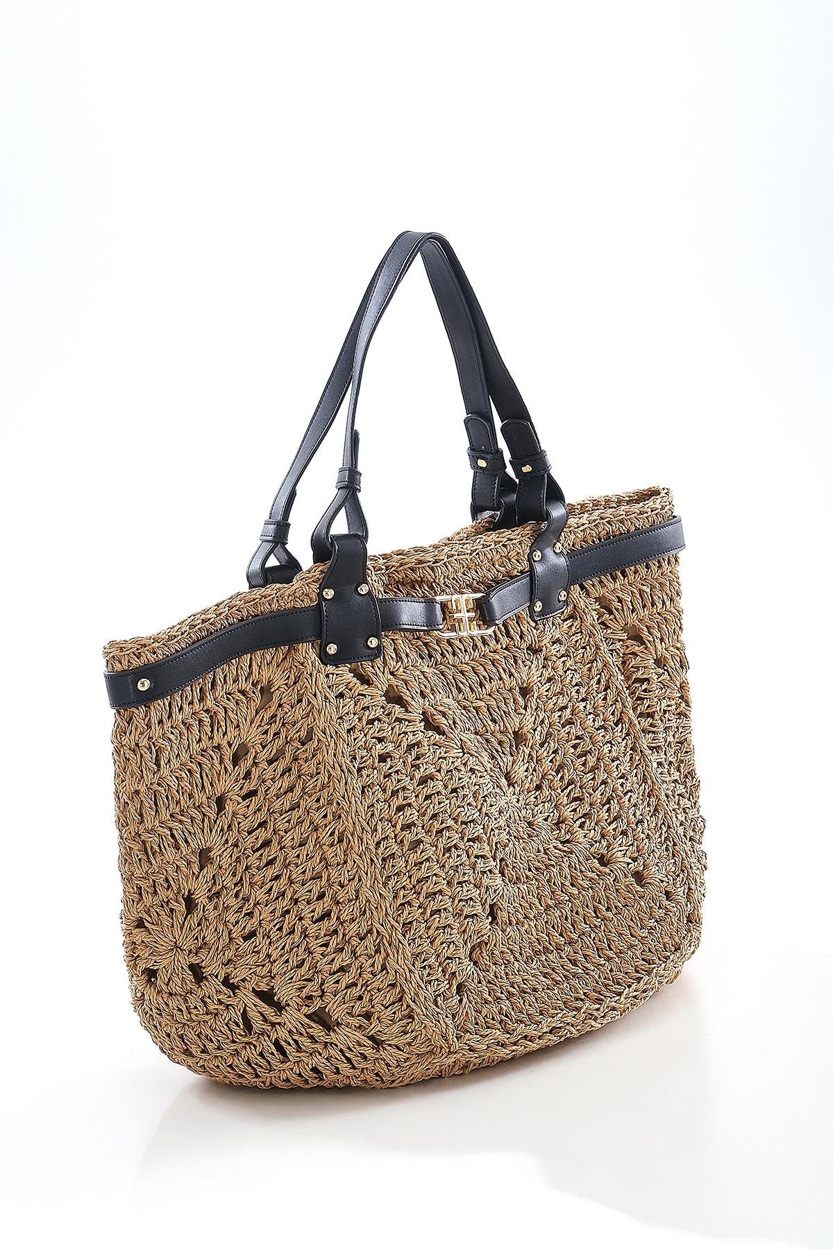 Vegan Deri, El Örgü ,Büyük, Plaj, Günlük Çanta.