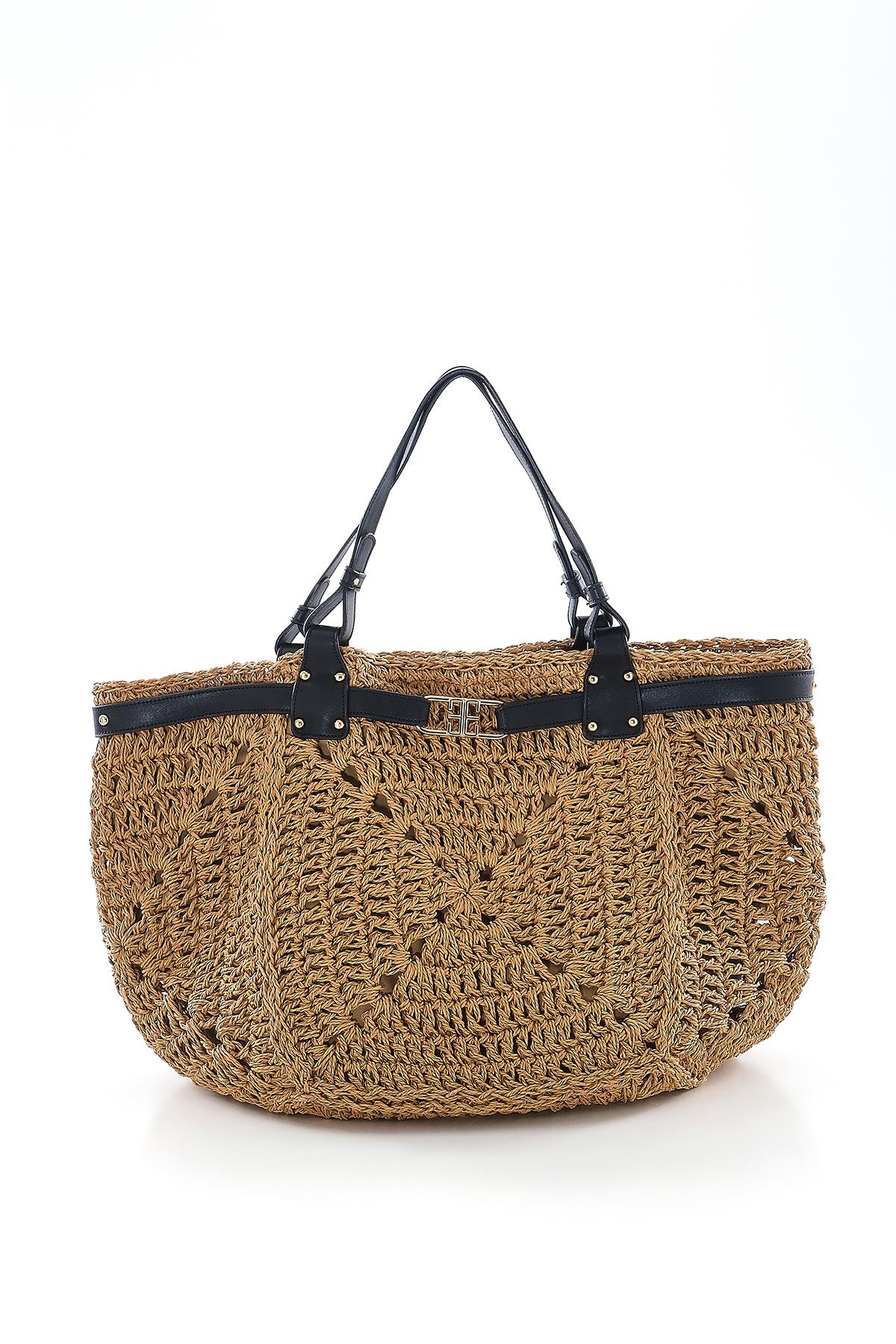 Vegan Deri, El Örgü ,Büyük, Plaj, Günlük Çanta.