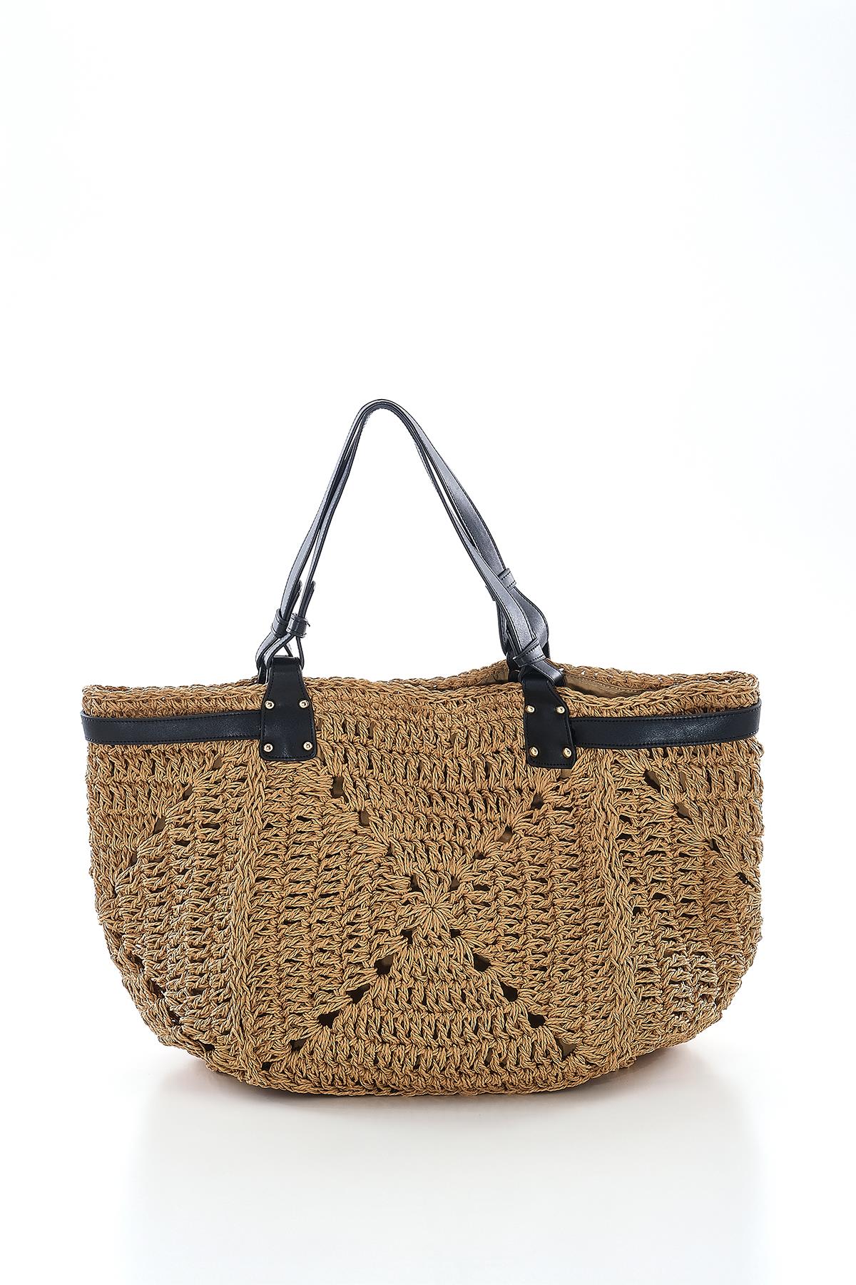 Vegan Deri, El Örgü ,Büyük, Plaj, Günlük Çanta.