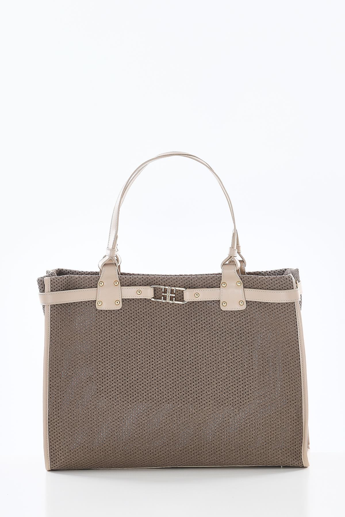 Vegan Deri, File Pamuk Garnili, Büyük, Plaj, Günlük Çanta