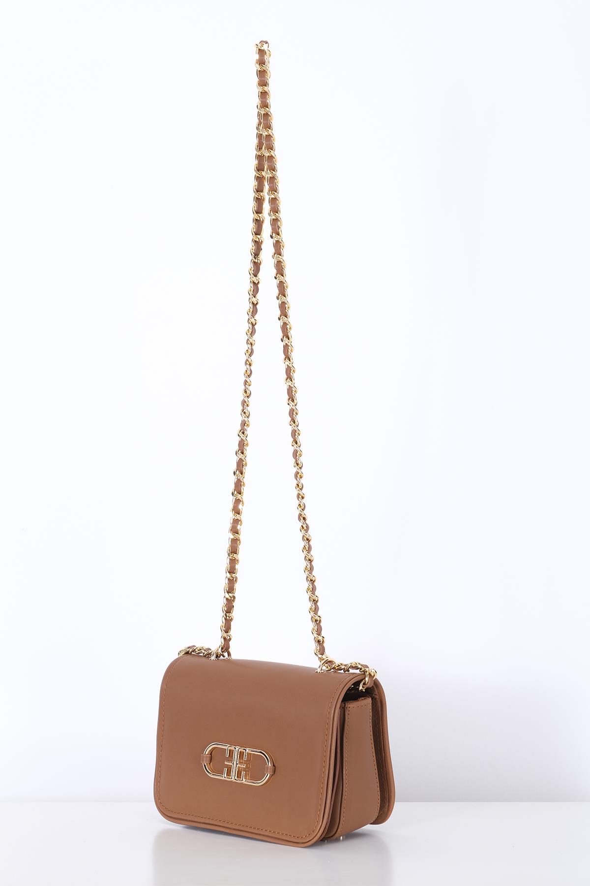 Vegan Deri, Gündüz Gece Kullanışlı, Zincirli, Çok Gözlü Şık Çanta