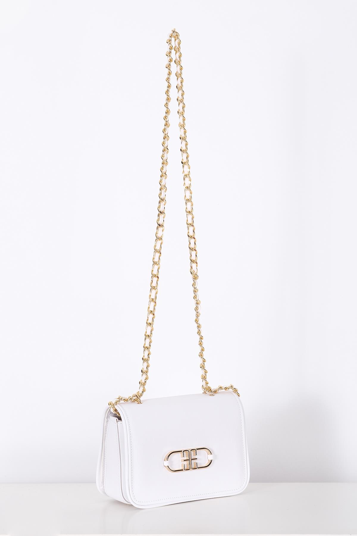 Vegan Deri, Gündüz Gece Kullanışlı, Zincirli, Çok Gözlü Şık Çanta