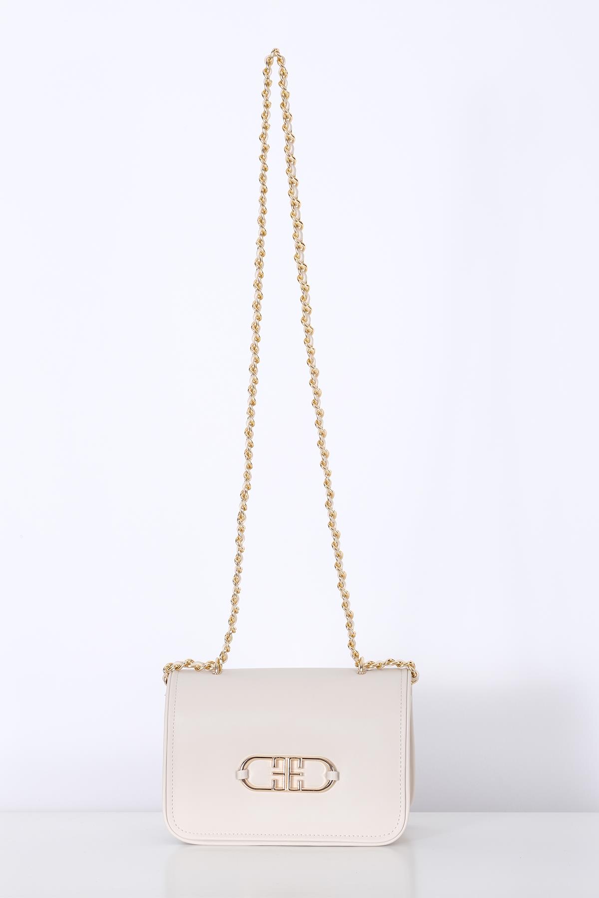 Vegan Deri, Gündüz Gece Kullanışlı, Zincirli, Çok Gözlü Şık Çanta