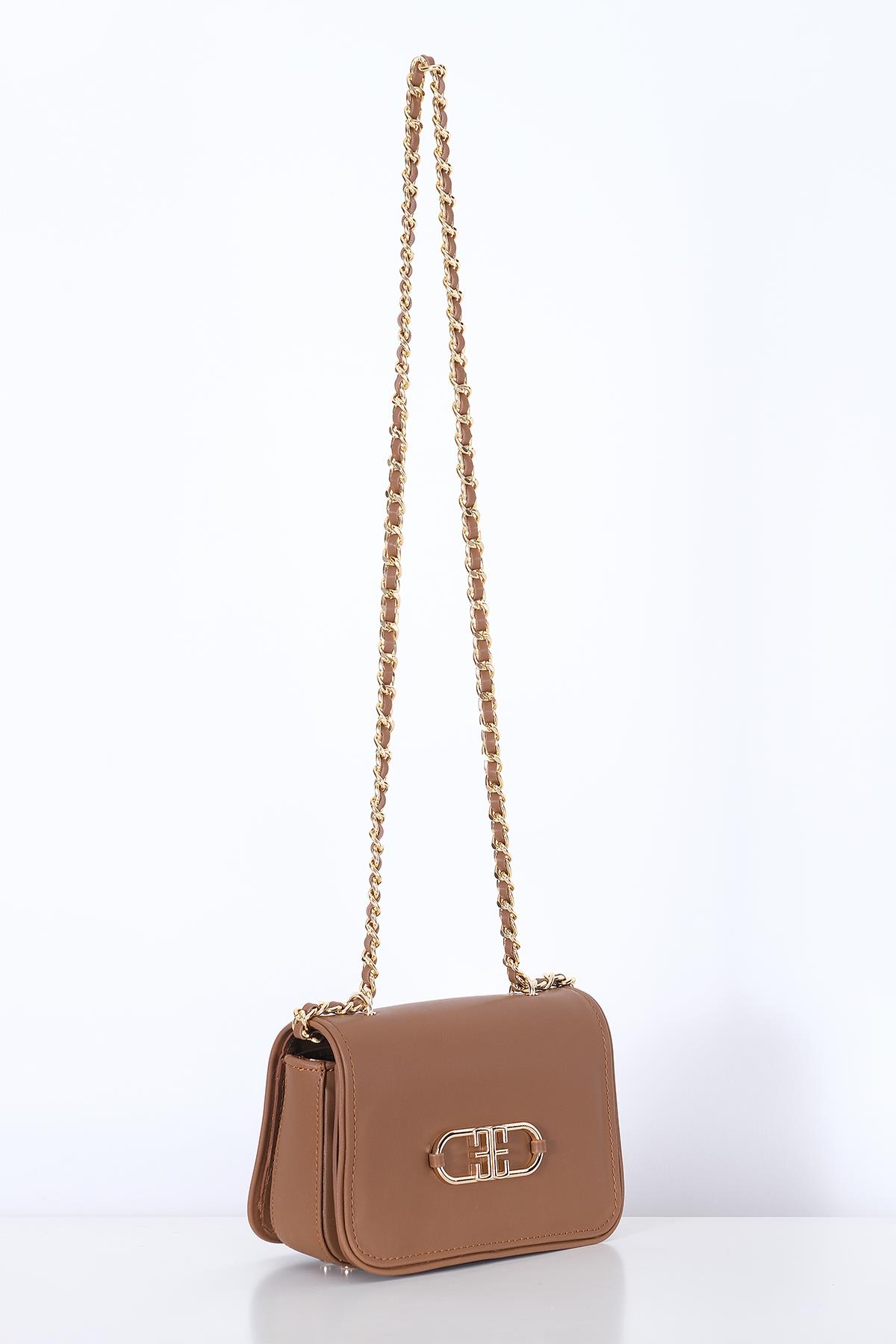 Vegan Deri, Gündüz Gece Kullanışlı, Zincirli, Çok Gözlü Şık Çanta