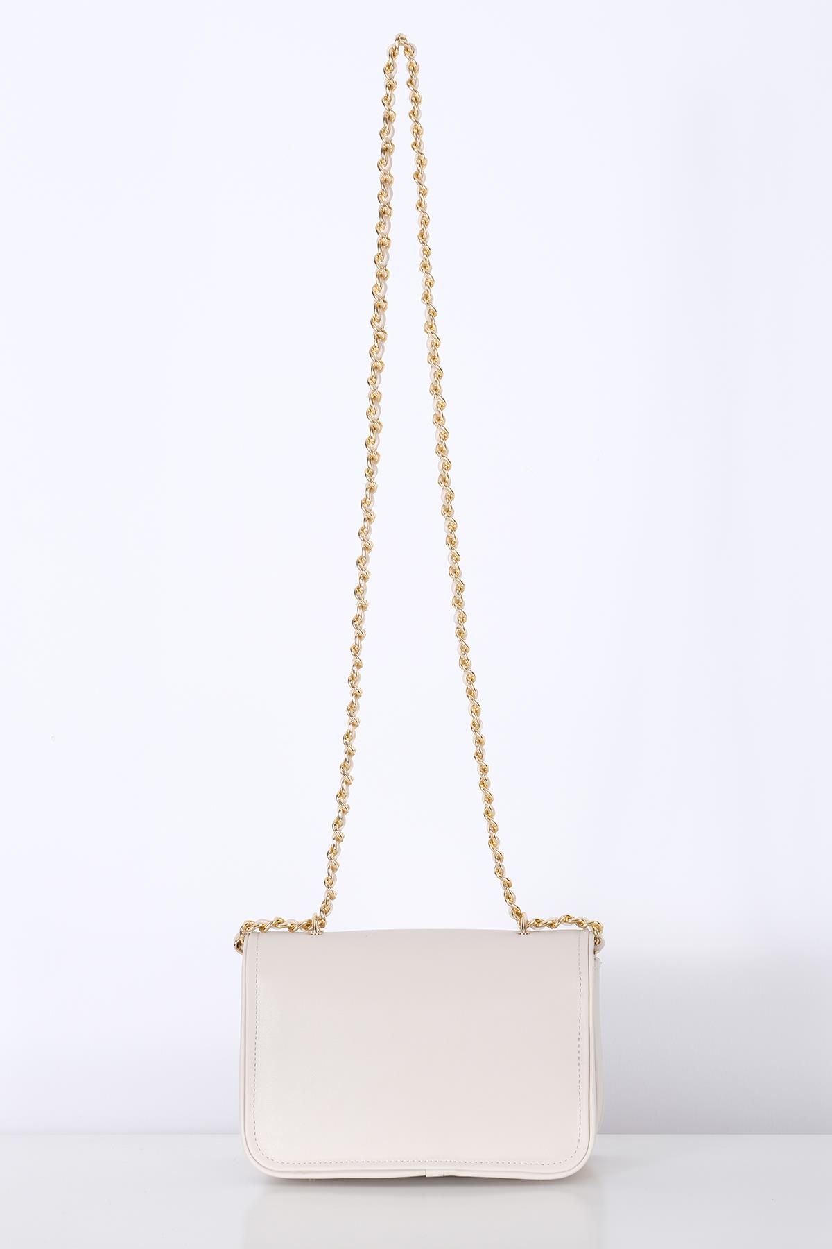 Vegan Deri, Gündüz Gece Kullanışlı, Zincirli, Çok Gözlü Şık Çanta