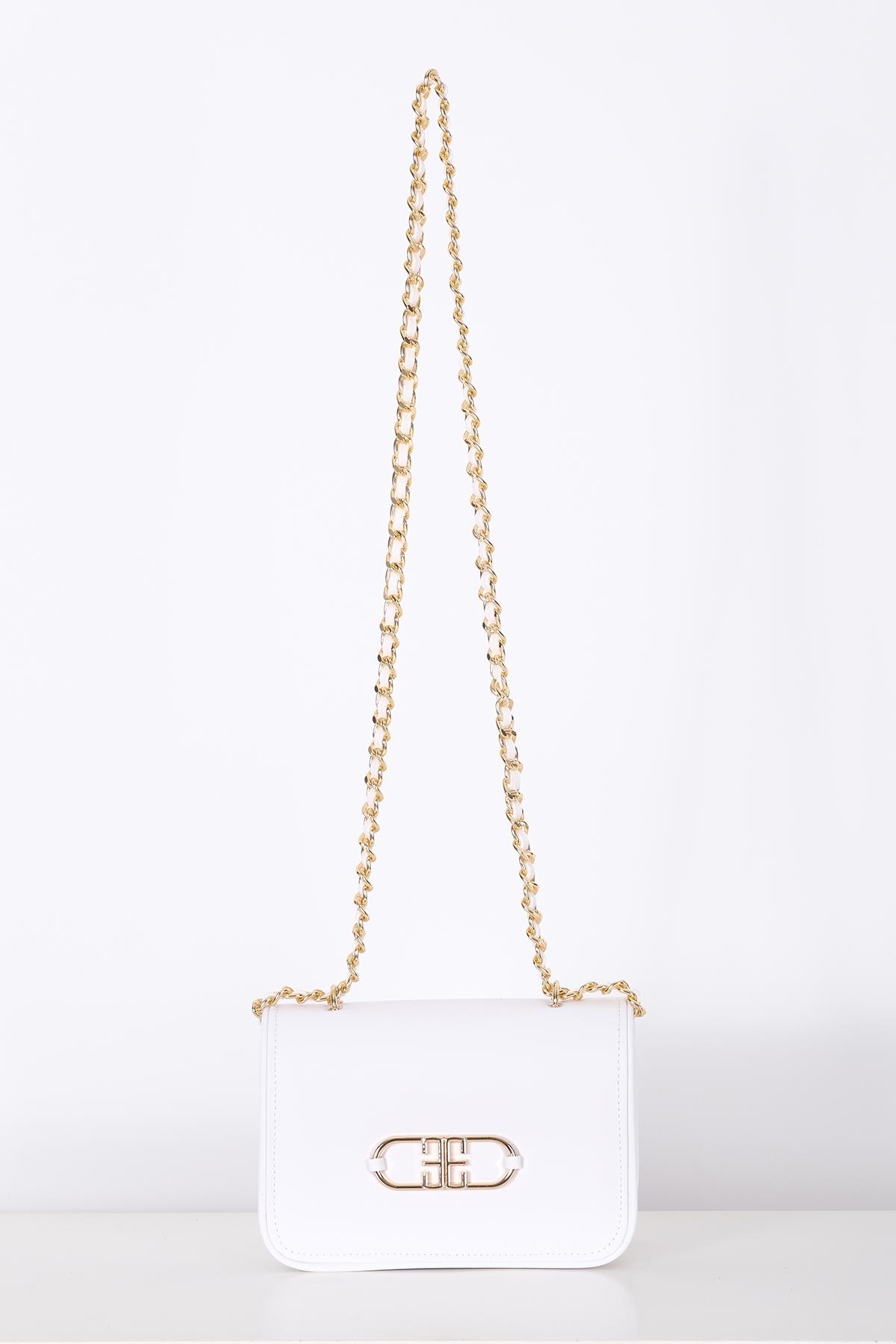 Vegan Deri, Gündüz Gece Kullanışlı, Zincirli, Çok Gözlü Şık Çanta