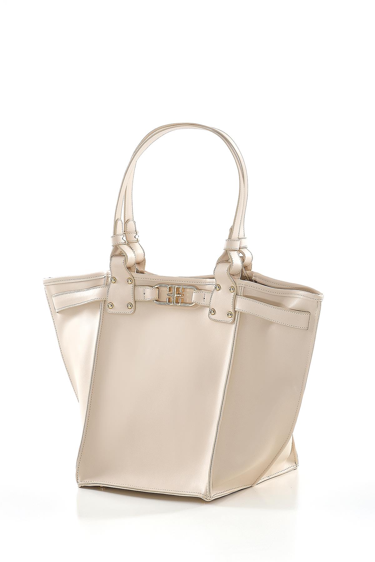 Vegan Deri, Tasarım Askı Detaylı, Geniş İç Hacimli, El ,Omuz Çanta