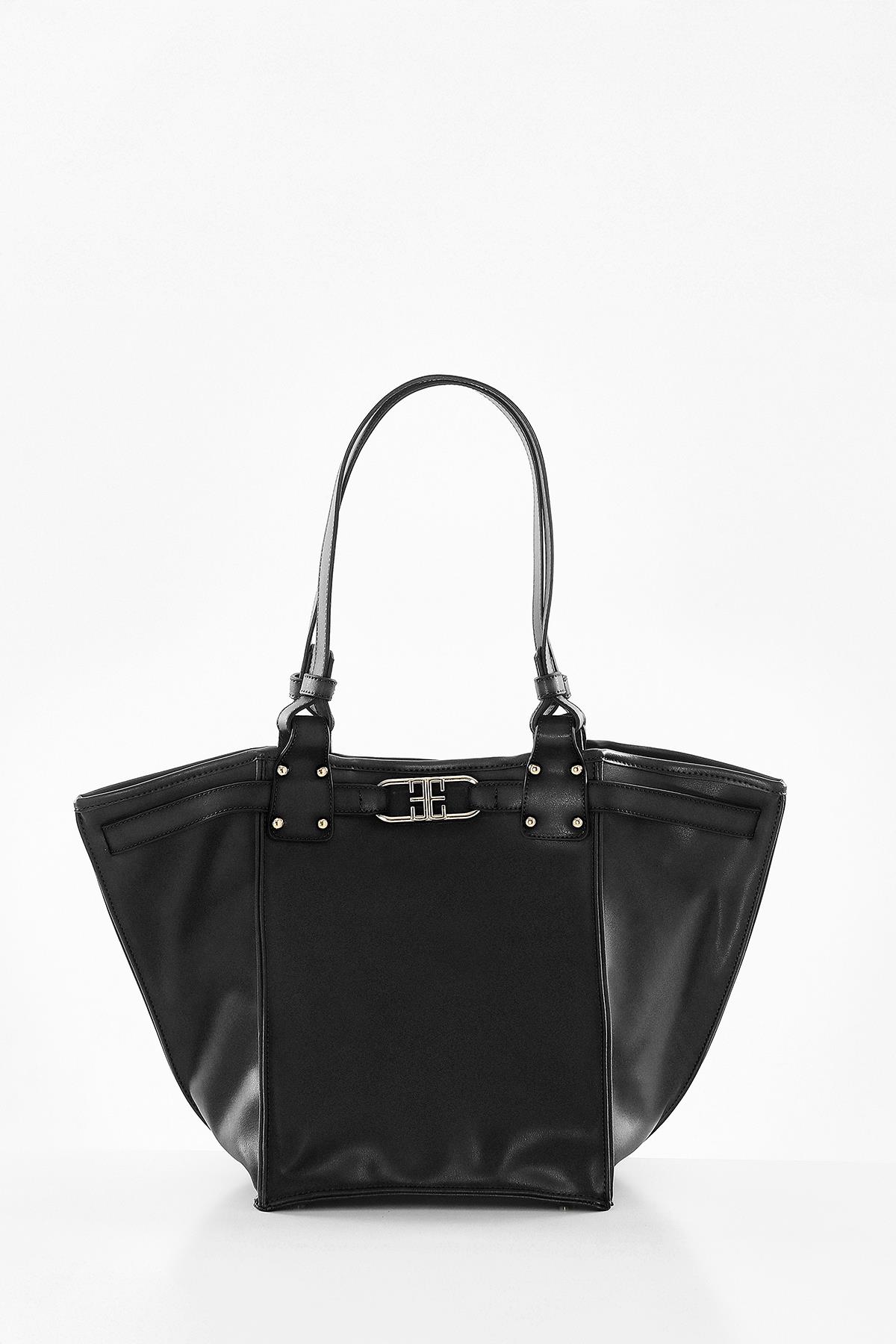 Vegan Deri, Tasarım Askı Detaylı, Geniş İç Hacimli, El ,Omuz Çanta