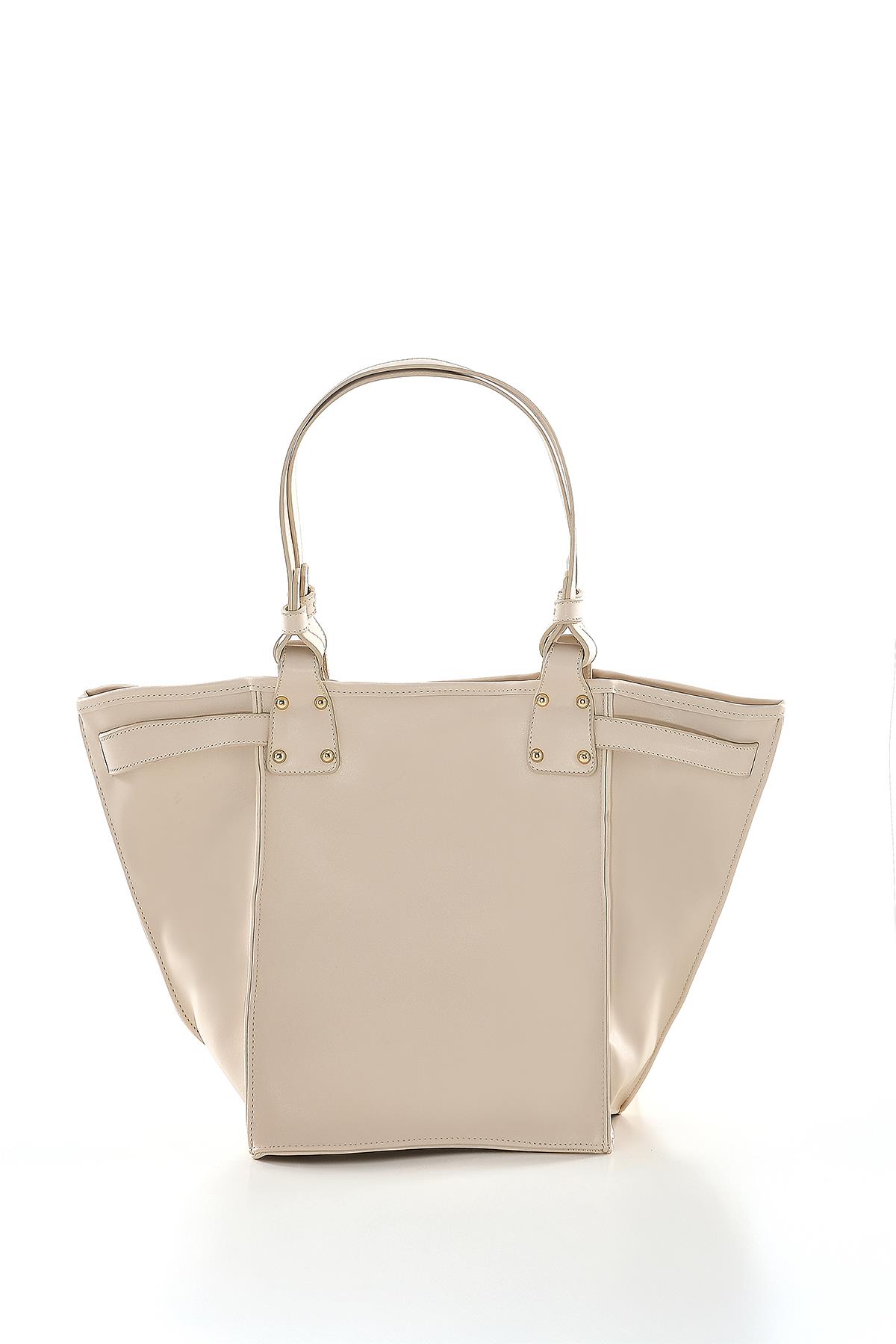 Vegan Deri, Tasarım Askı Detaylı, Geniş İç Hacimli, El ,Omuz Çanta