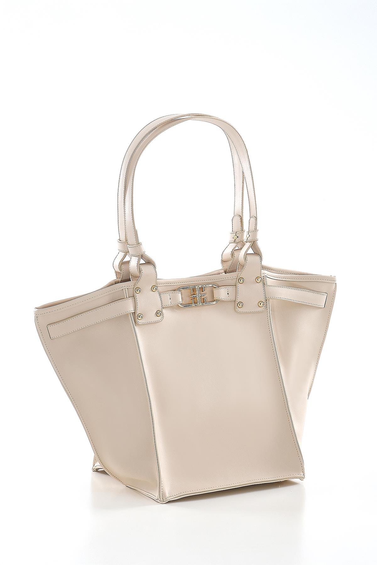 Vegan Deri, Tasarım Askı Detaylı, Geniş İç Hacimli, El ,Omuz Çanta