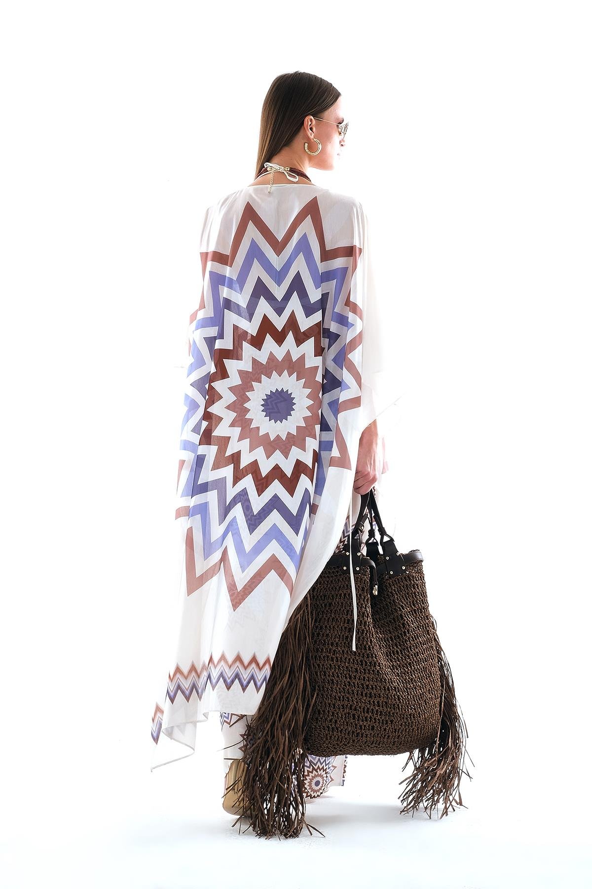 Vual  Kimono Ve Keten Bol Paça Pantolon Takım