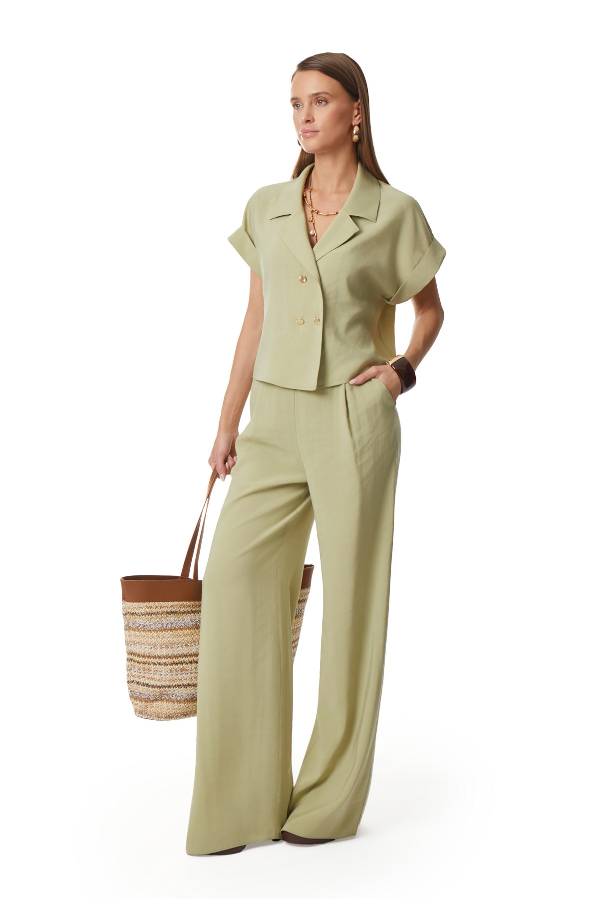 Yakalı Kruvaze Bluz