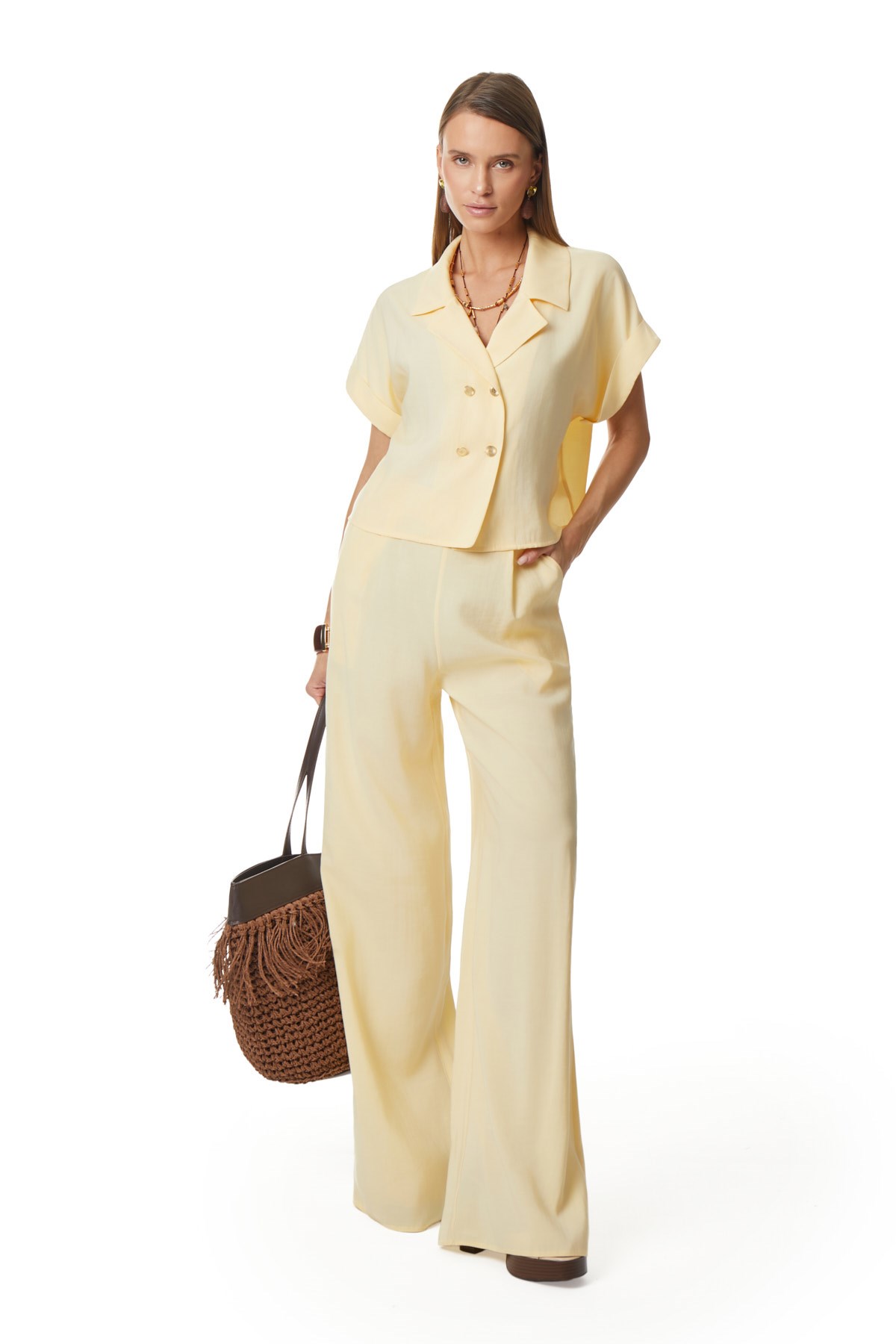 Yakalı Kruvaze Bluz