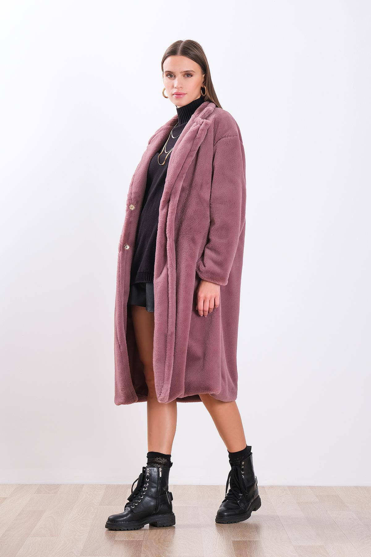 Yakalı Suni Kürk Kaban