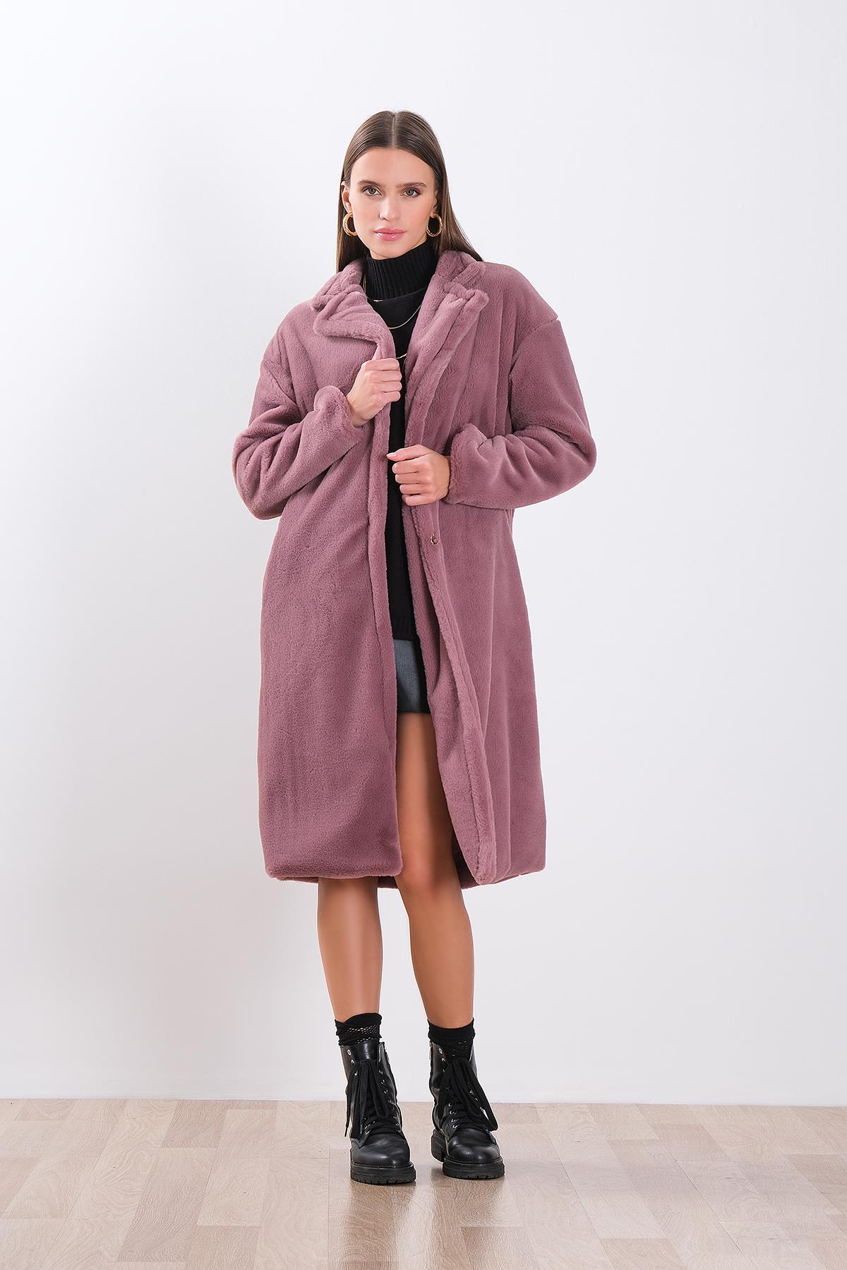 Yakalı Suni Kürk Kaban