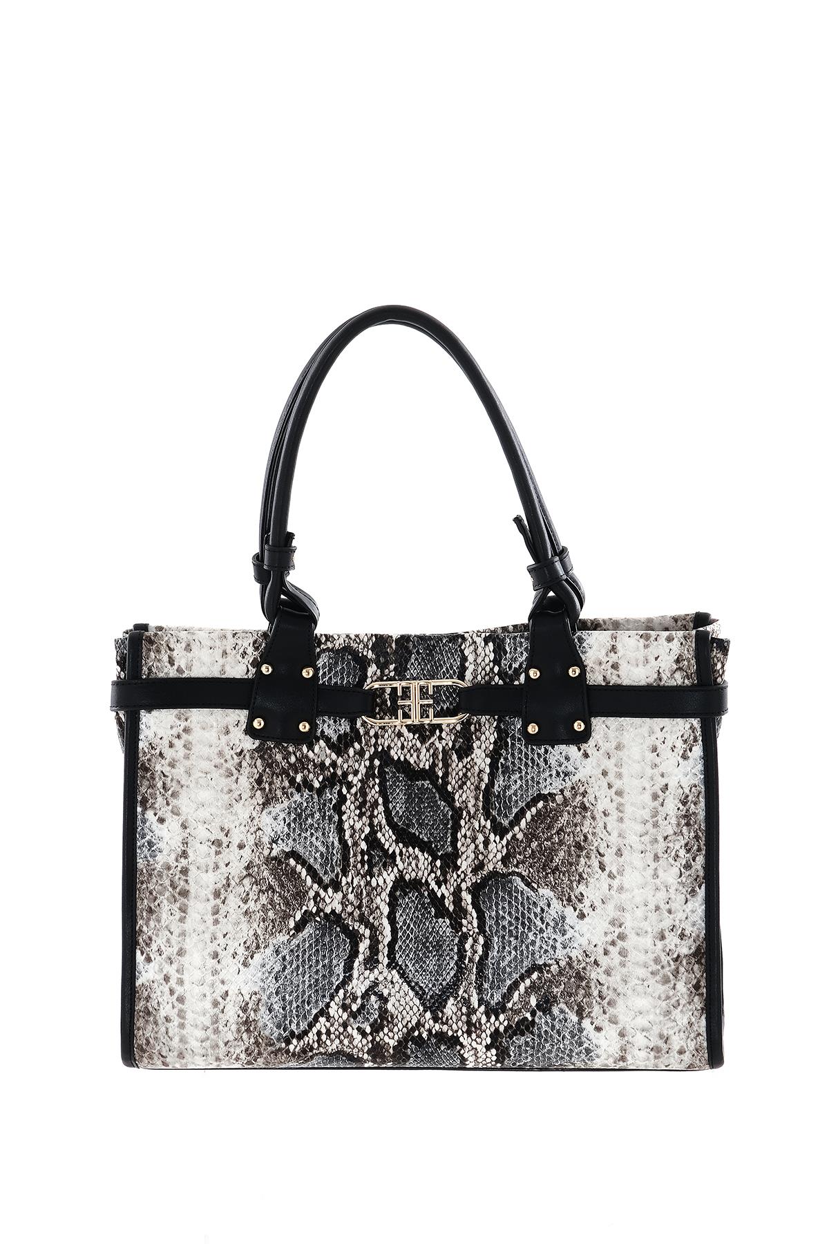 Yılan Desenli Büyük El Omuz Çanta